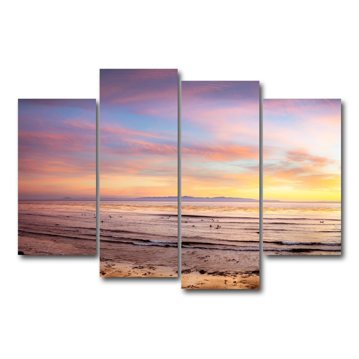 AUTO-MOCKUP WHITE | Devereux Sunset | 4 Piece | Gallery Wrap Canvas | group=4_short