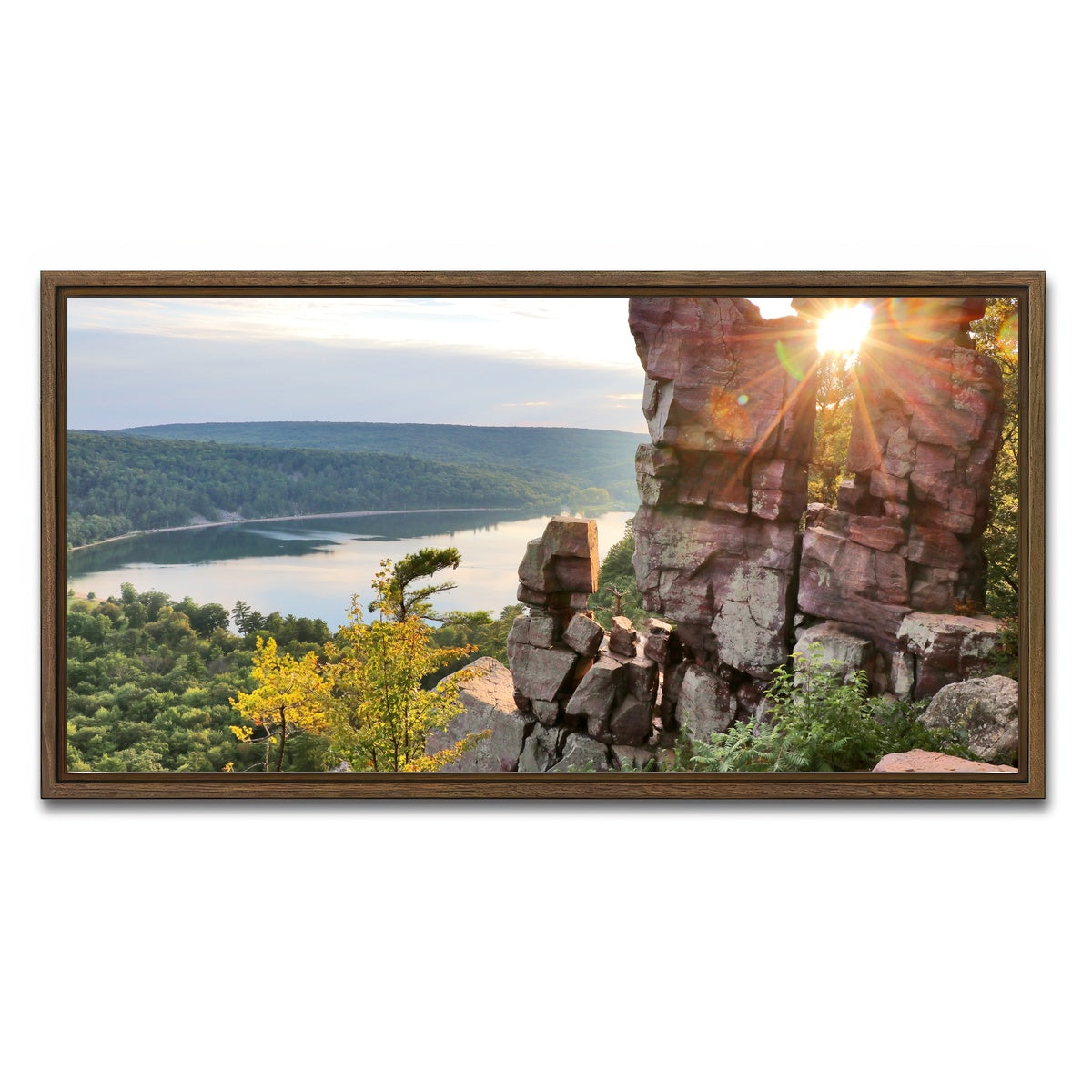 AUTO-MOCKUP WHITE | Devil's Lake State Park | 1 Piece | Walnut Framed Canvas | group=2x1