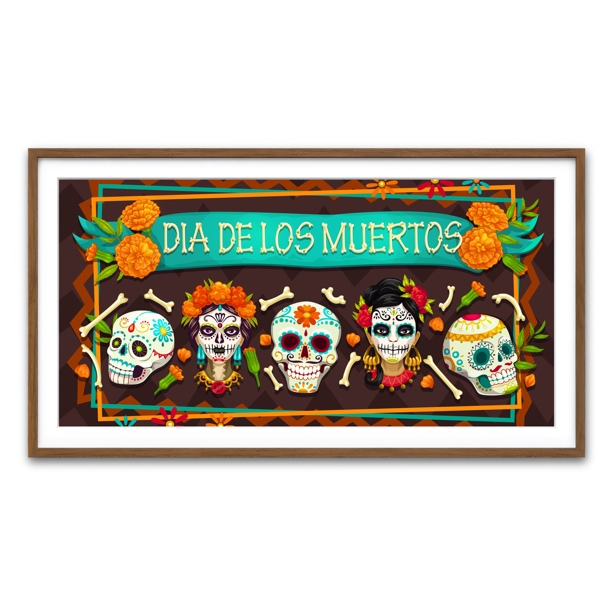 Framed Print 2x1 Walnut