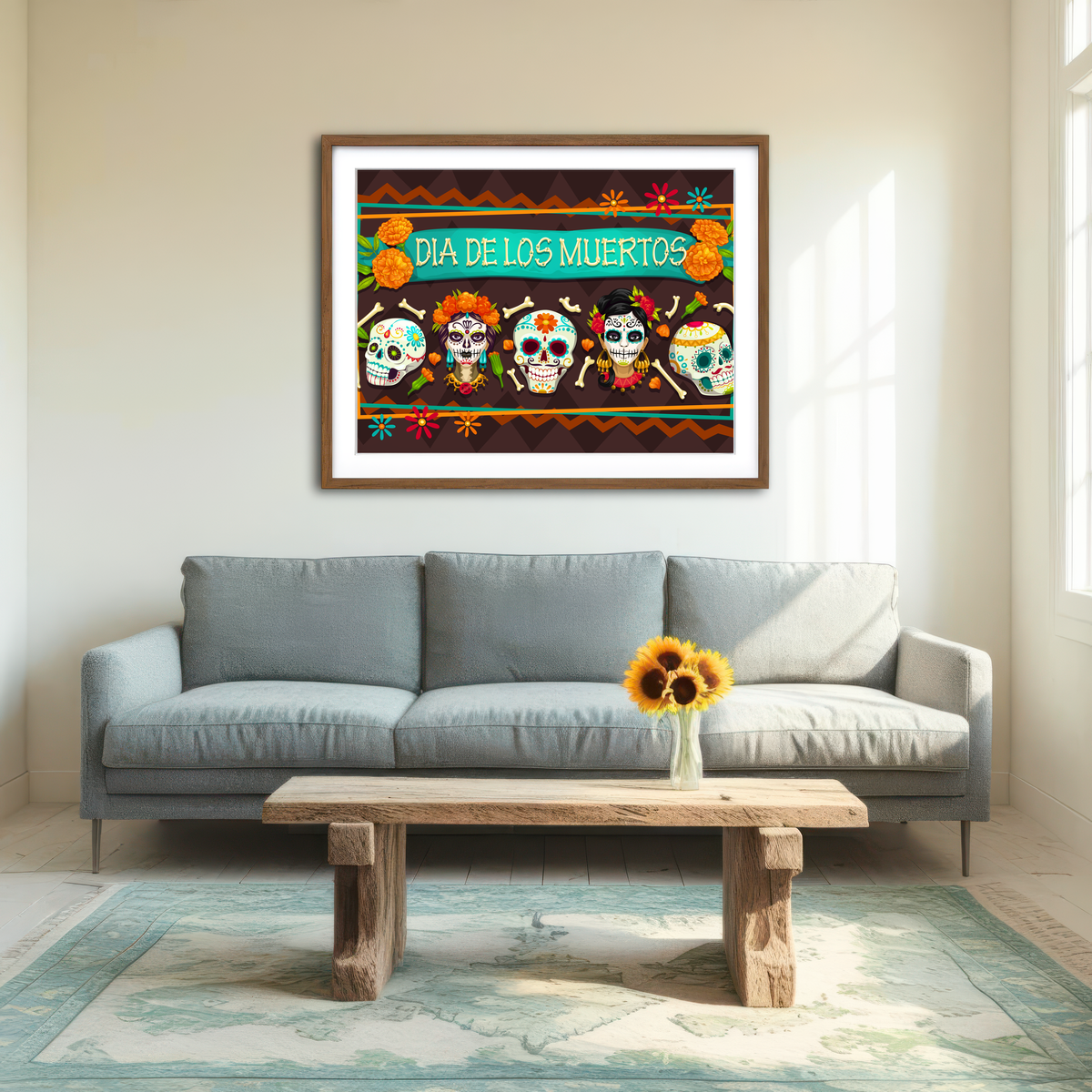 AUTO-MOCKUP ROOM | Dia De Los Muertos Wall Art