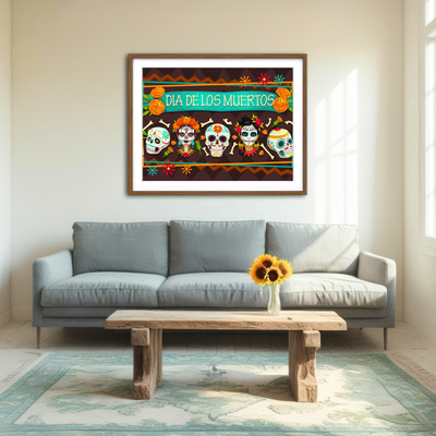 AUTO-MOCKUP ROOM | Dia De Los Muertos Wall Art