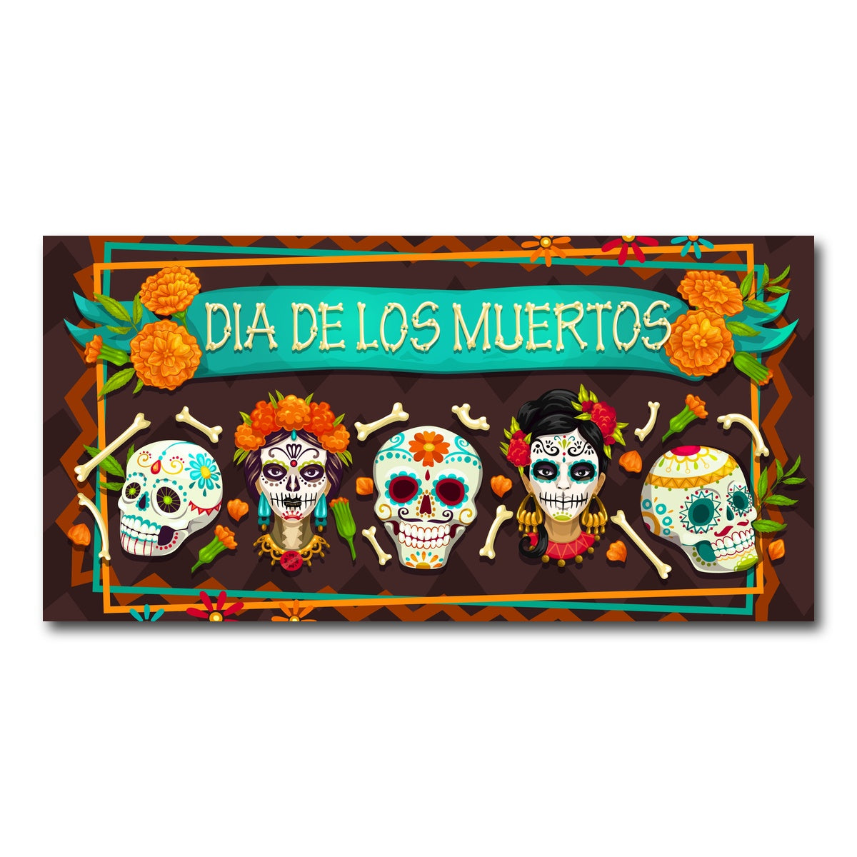 AUTO-MOCKUP WHITE | Dia De Los Muertos | 1 Piece | Gallery Wrap Canvas | group=2x1