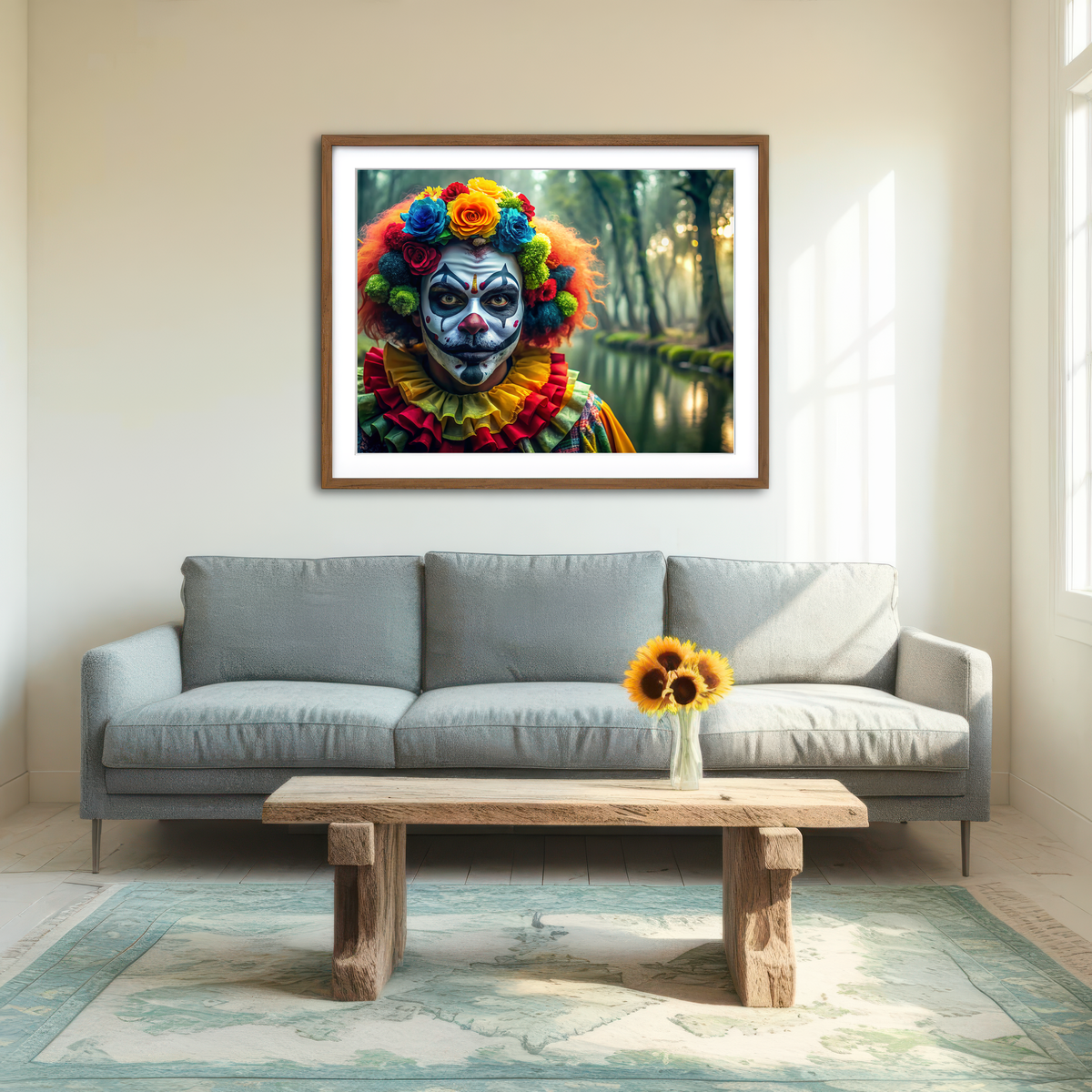 AUTO-MOCKUP ROOM | Dia de Los Muertos Swamp Clown Wall Art