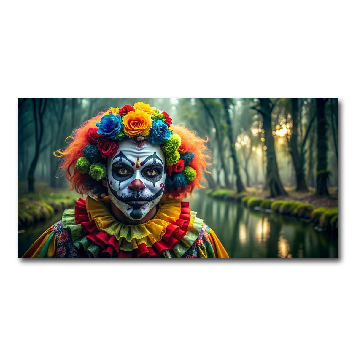 AUTO-MOCKUP WHITE | Dia de Los muertos swamp clown | 1 Piece | Gallery Wrap Canvas | group=2x1