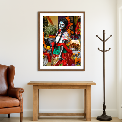 AUTO-MOCKUP ROOM | Dia de los Muertos Woman Wall Art