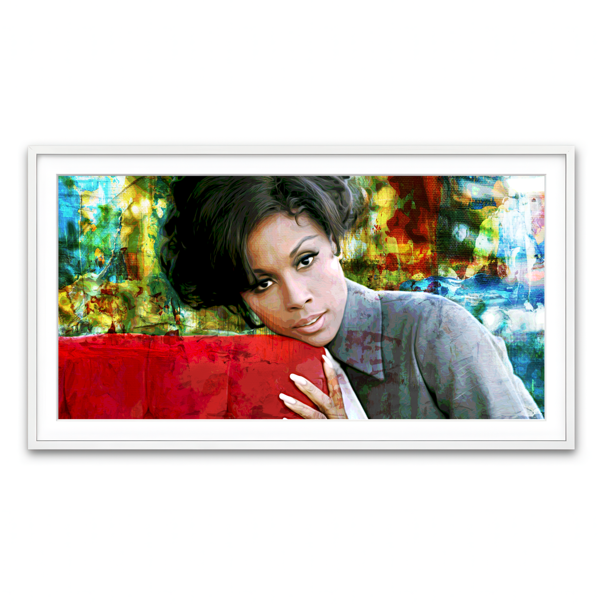 Framed Print 2x1 White