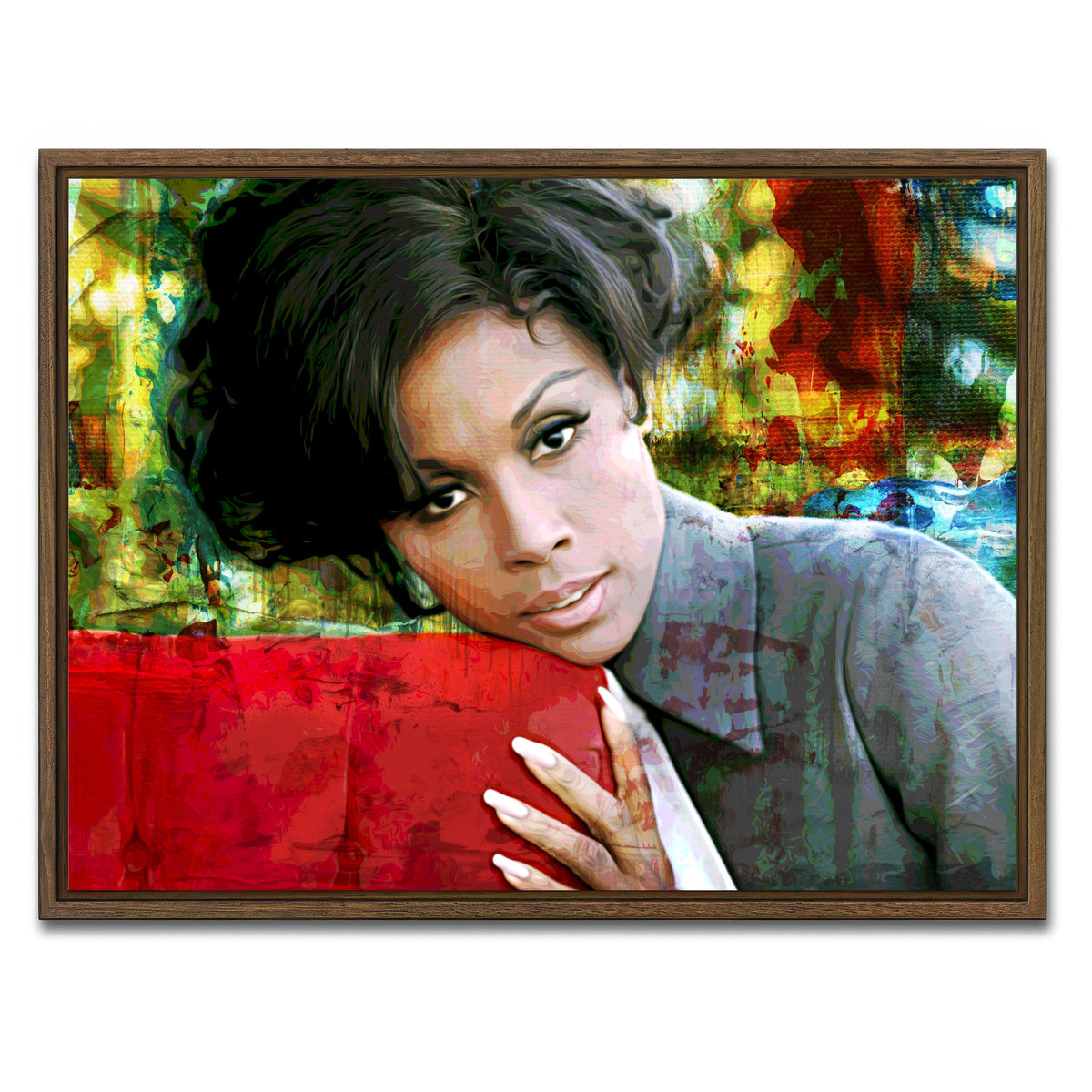 AUTO-MOCKUP WHITE | Diahann | 1 Piece | Walnut Framed Canvas | group=4x3