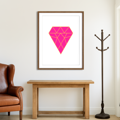 AUTO-MOCKUP ROOM | Diamond Pink Wall Art