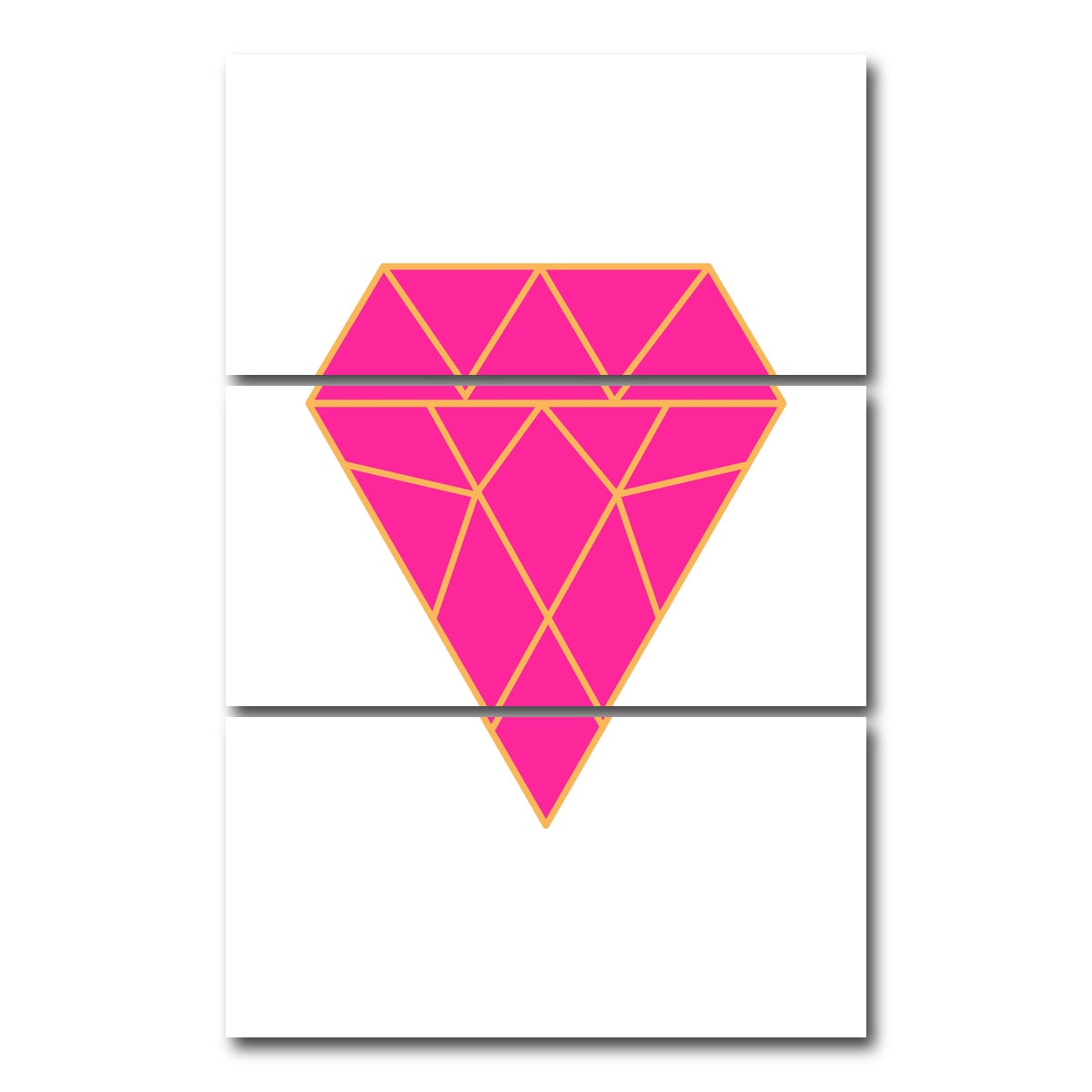 AUTO-MOCKUP WHITE | Diamond Pink | 3 Piece | Gallery Wrap Canvas | group=12x24_stacked