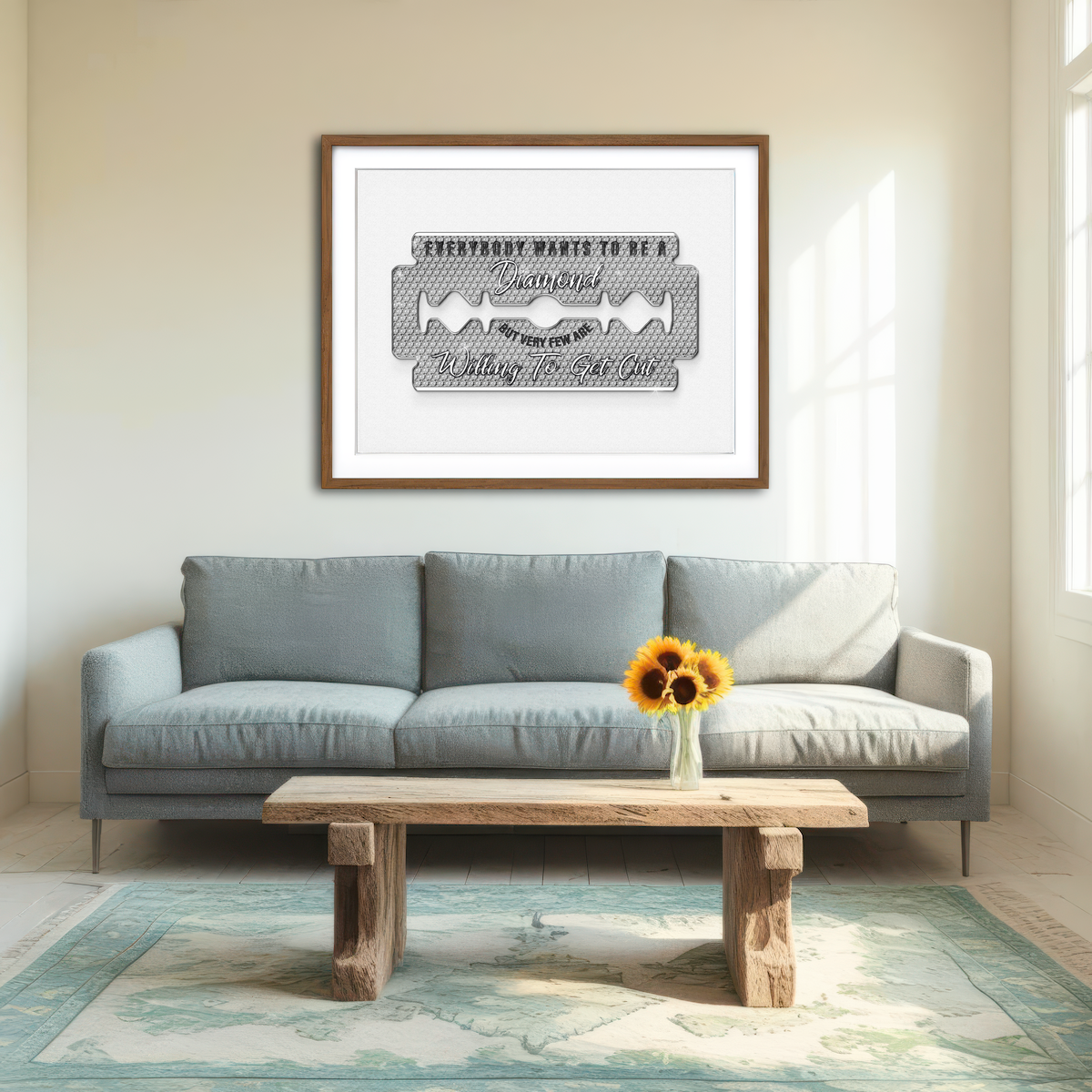 AUTO-MOCKUP ROOM | Diamond Razorblade Wall Art