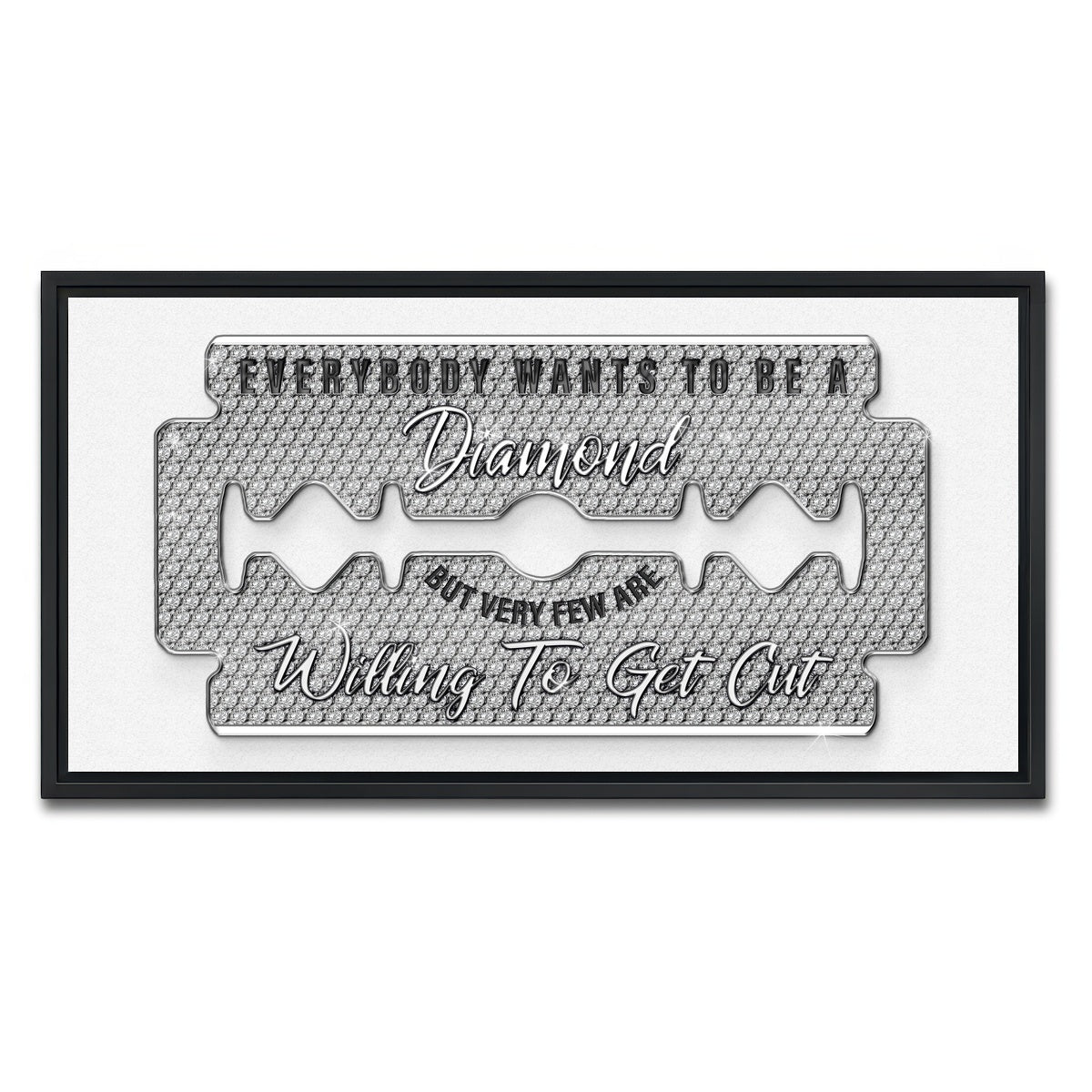 AUTO-MOCKUP WHITE | Diamond Razorblade | 1 Piece | Black Framed Canvas | group=2x1
