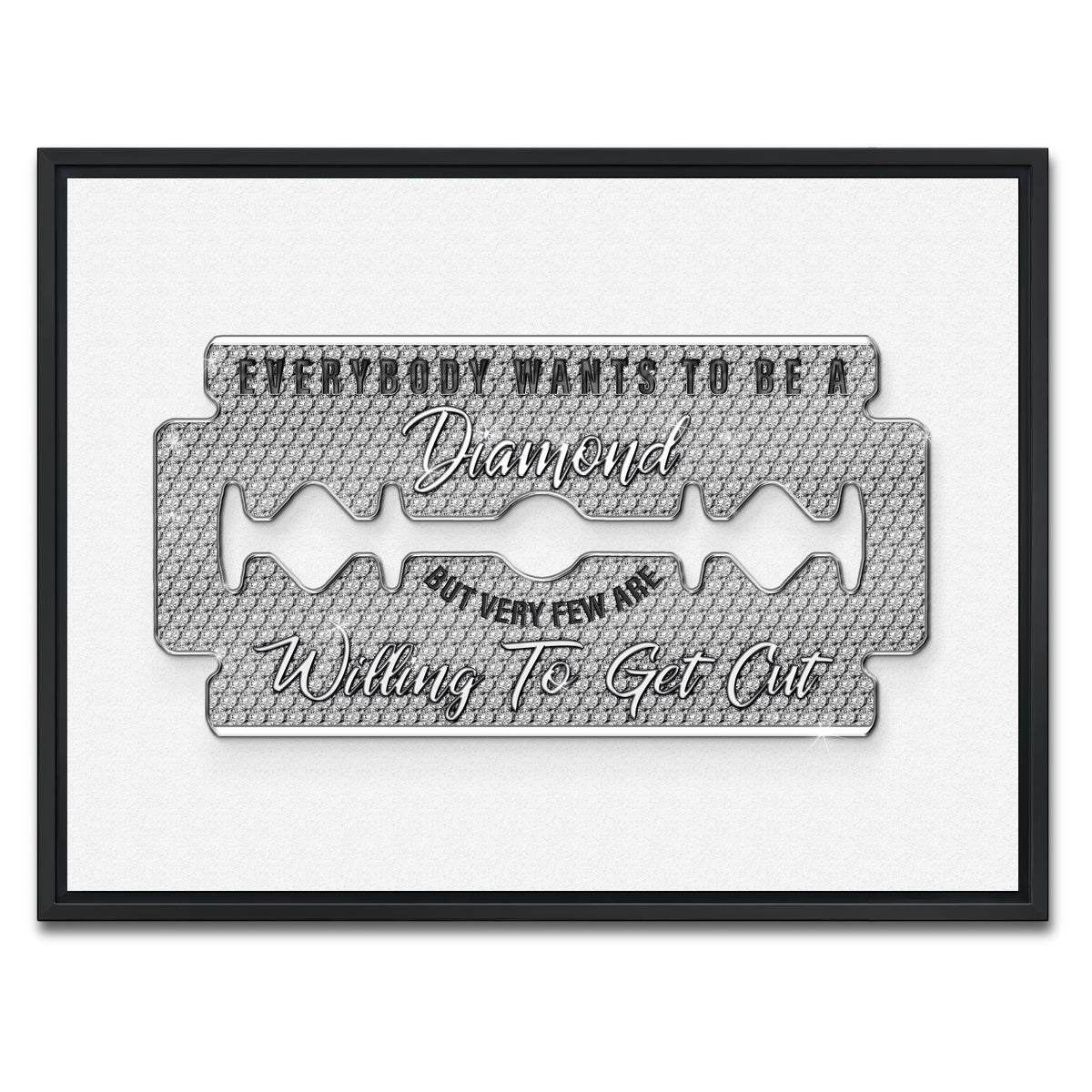 AUTO-MOCKUP WHITE | Diamond Razorblade | 1 Piece | Black Framed Canvas | group=4x3