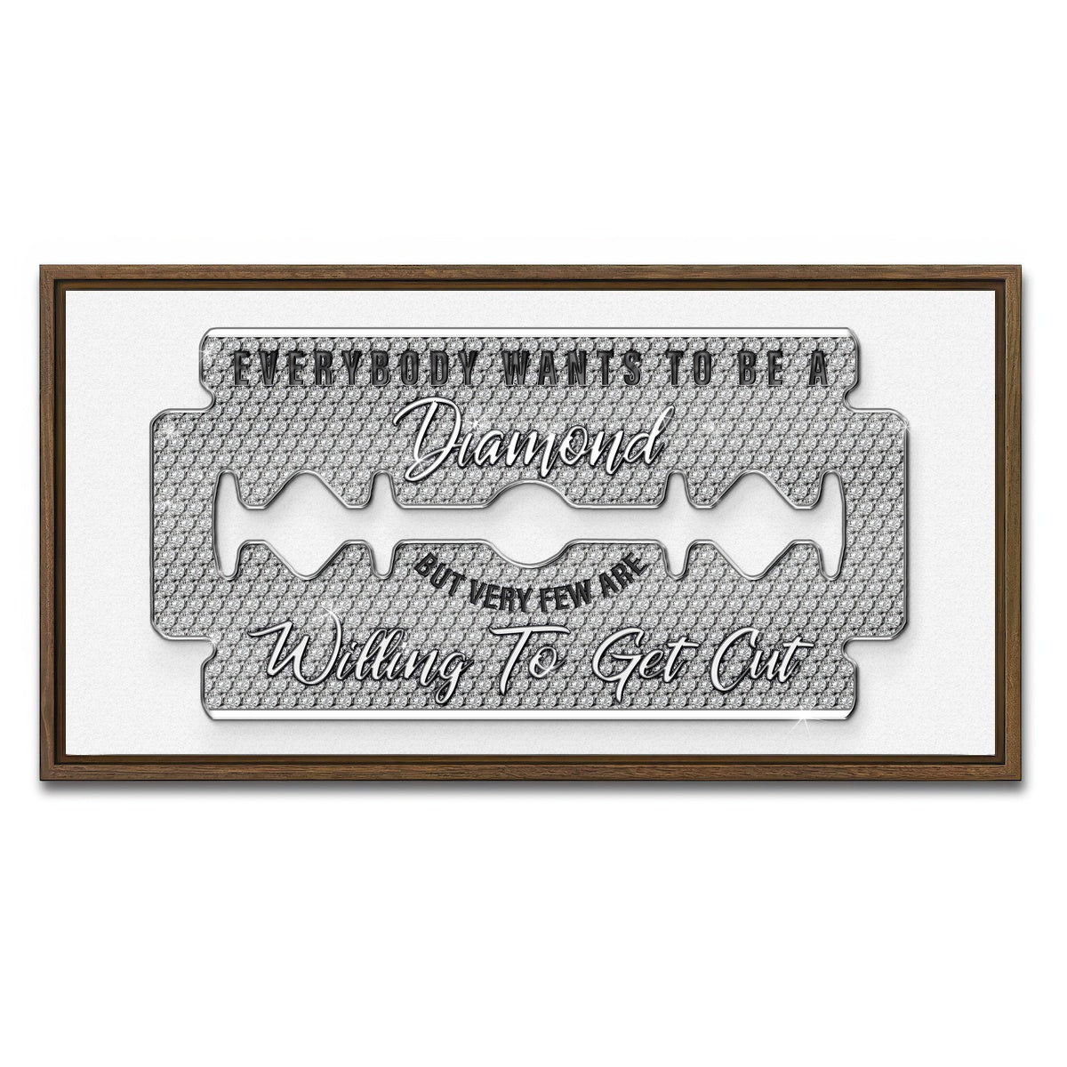 AUTO-MOCKUP WHITE | Diamond Razorblade | 1 Piece | Walnut Framed Canvas | group=2x1