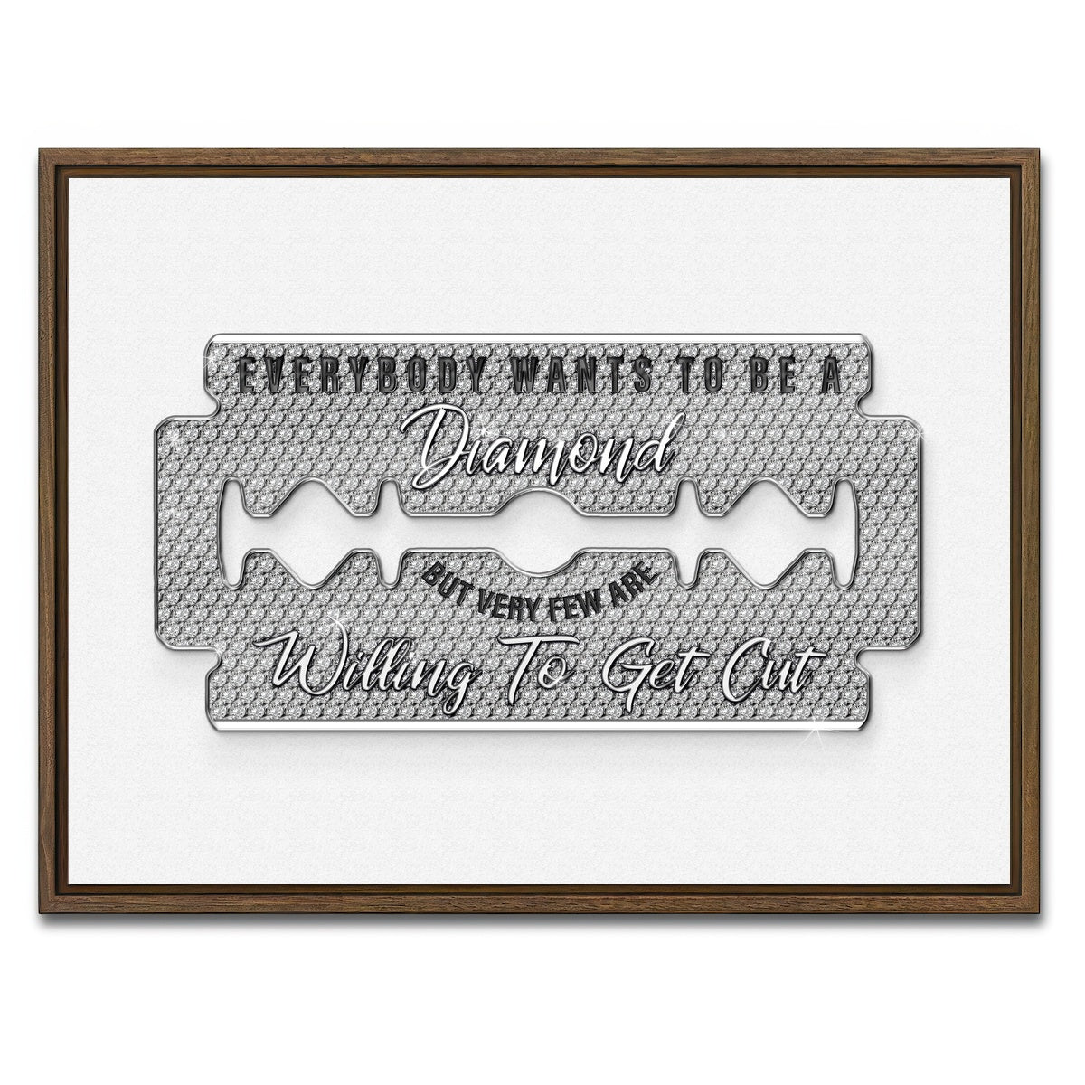 AUTO-MOCKUP WHITE | Diamond Razorblade | 1 Piece | Walnut Framed Canvas | group=4x3
