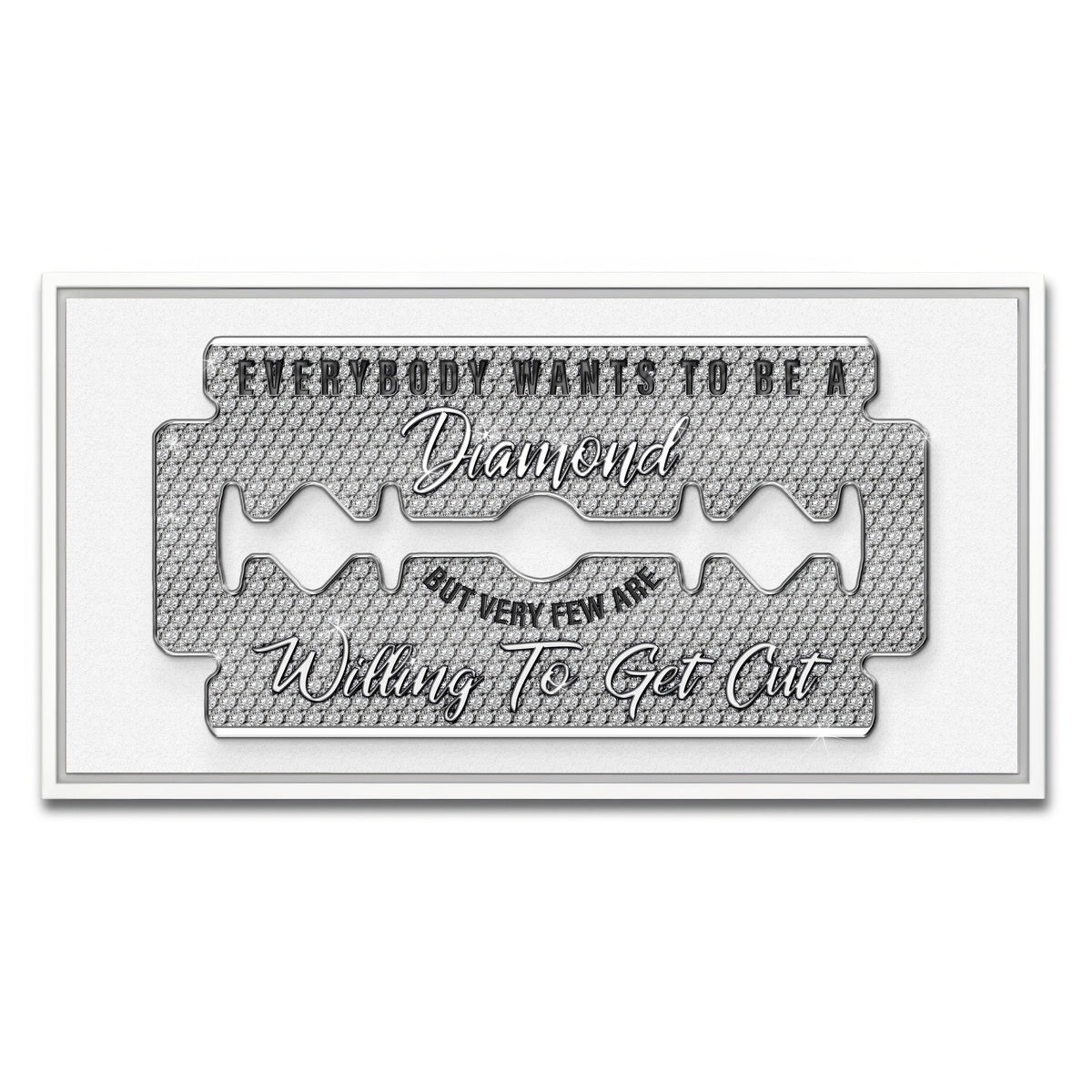 AUTO-MOCKUP WHITE | Diamond Razorblade | 1 Piece | White Framed Canvas | group=2x1