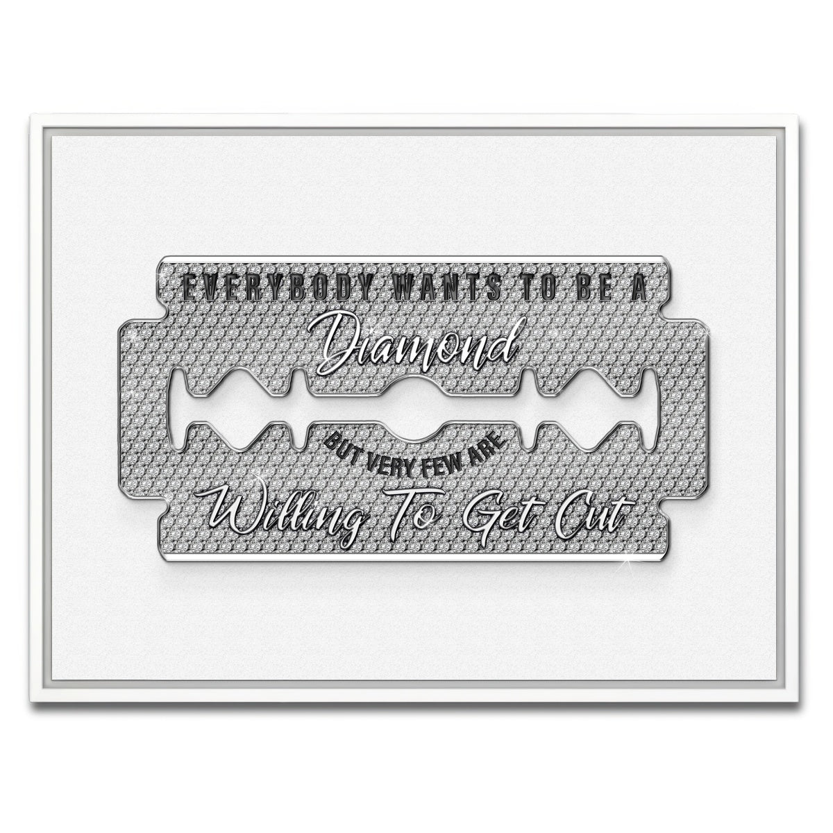 AUTO-MOCKUP WHITE | Diamond Razorblade | 1 Piece | White Framed Canvas | group=4x3