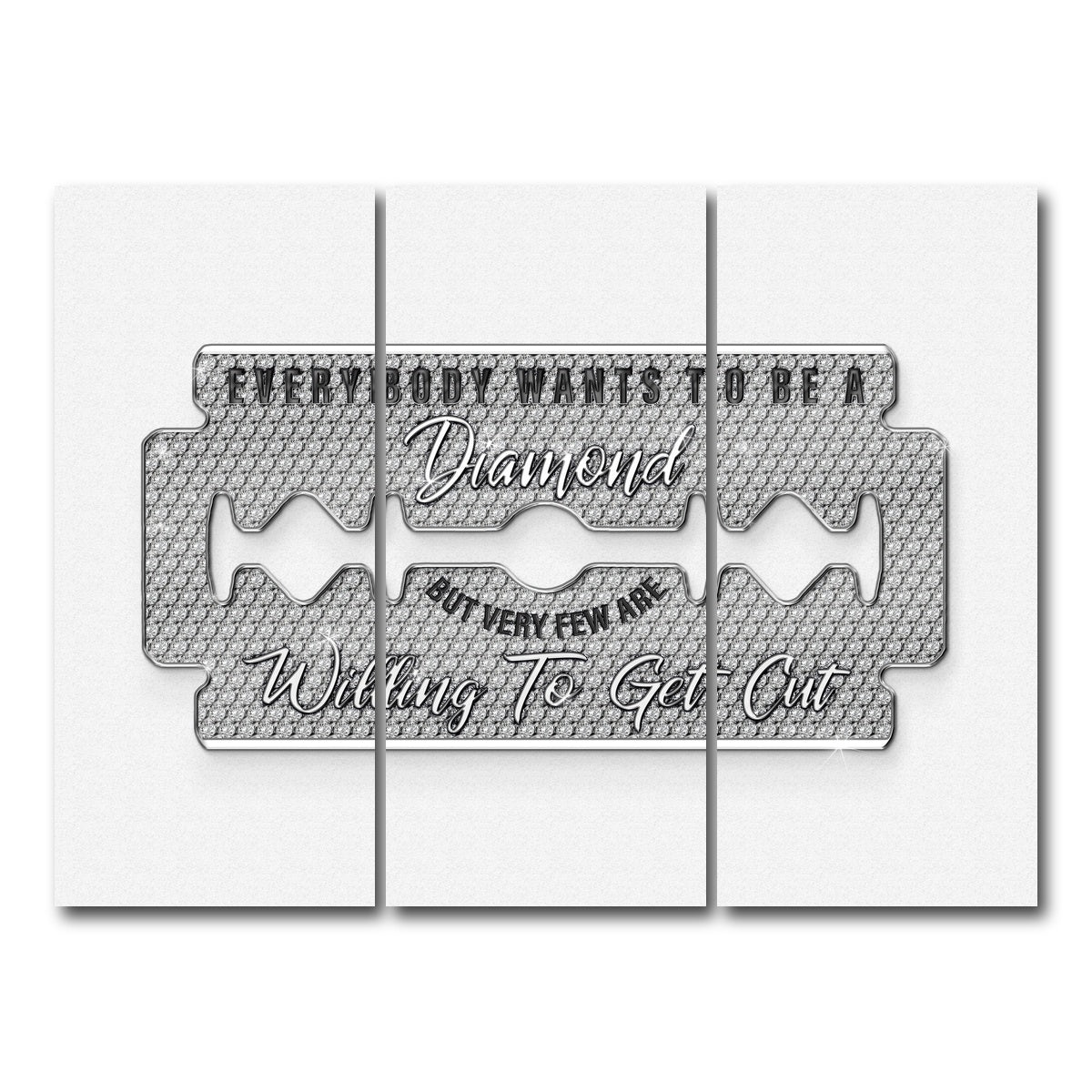 AUTO-MOCKUP WHITE | Diamond Razorblade | 3 Piece | Gallery Wrap Canvas | group=8x18
