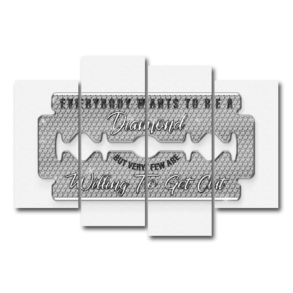 AUTO-MOCKUP WHITE | Diamond Razorblade | 4 Piece | Gallery Wrap Canvas | group=4_short