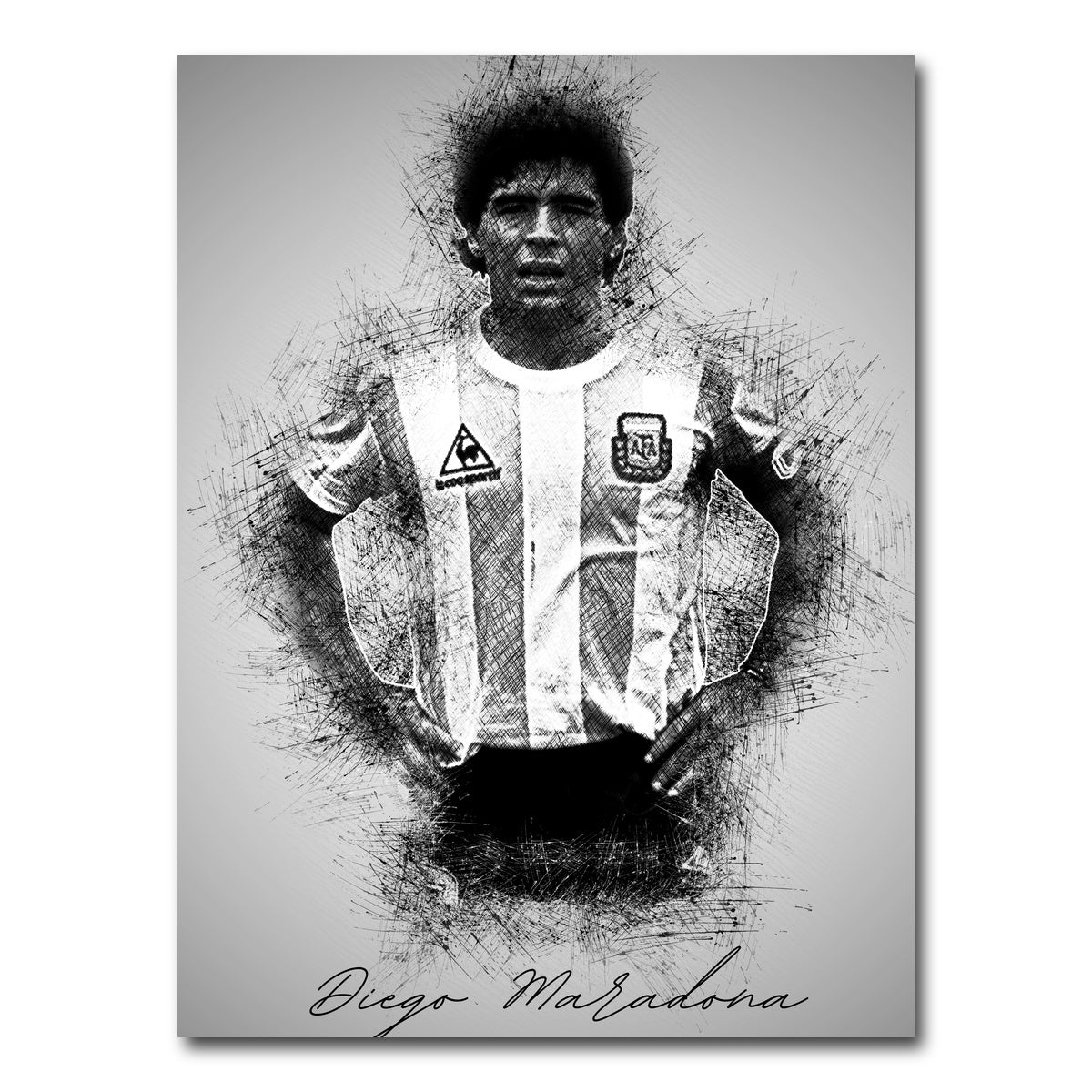 AUTO-MOCKUP WHITE | Diego Maradona Sketch | 1 Piece | Gallery Wrap Canvas | group=3x4