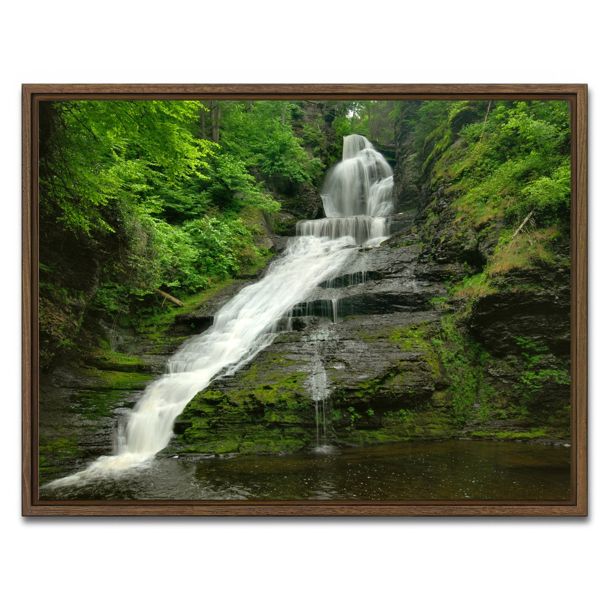 AUTO-MOCKUP WHITE | Dingmans Falls | 1 Piece | Walnut Framed Canvas | group=4x3