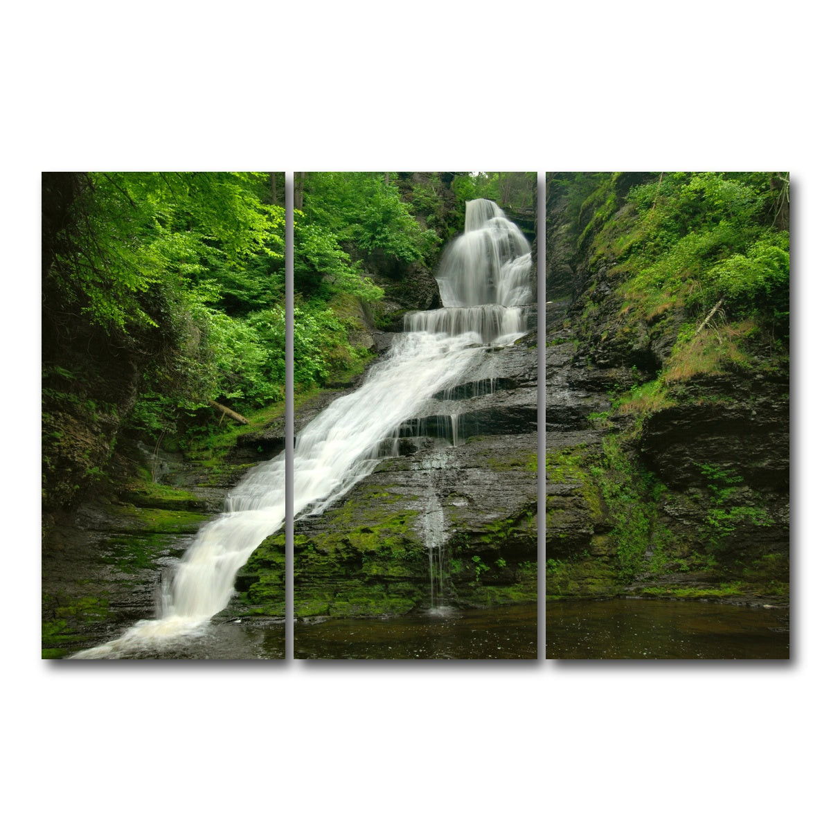AUTO-MOCKUP WHITE | Dingmans Falls | 3 Piece | Gallery Wrap Canvas | group=12x24
