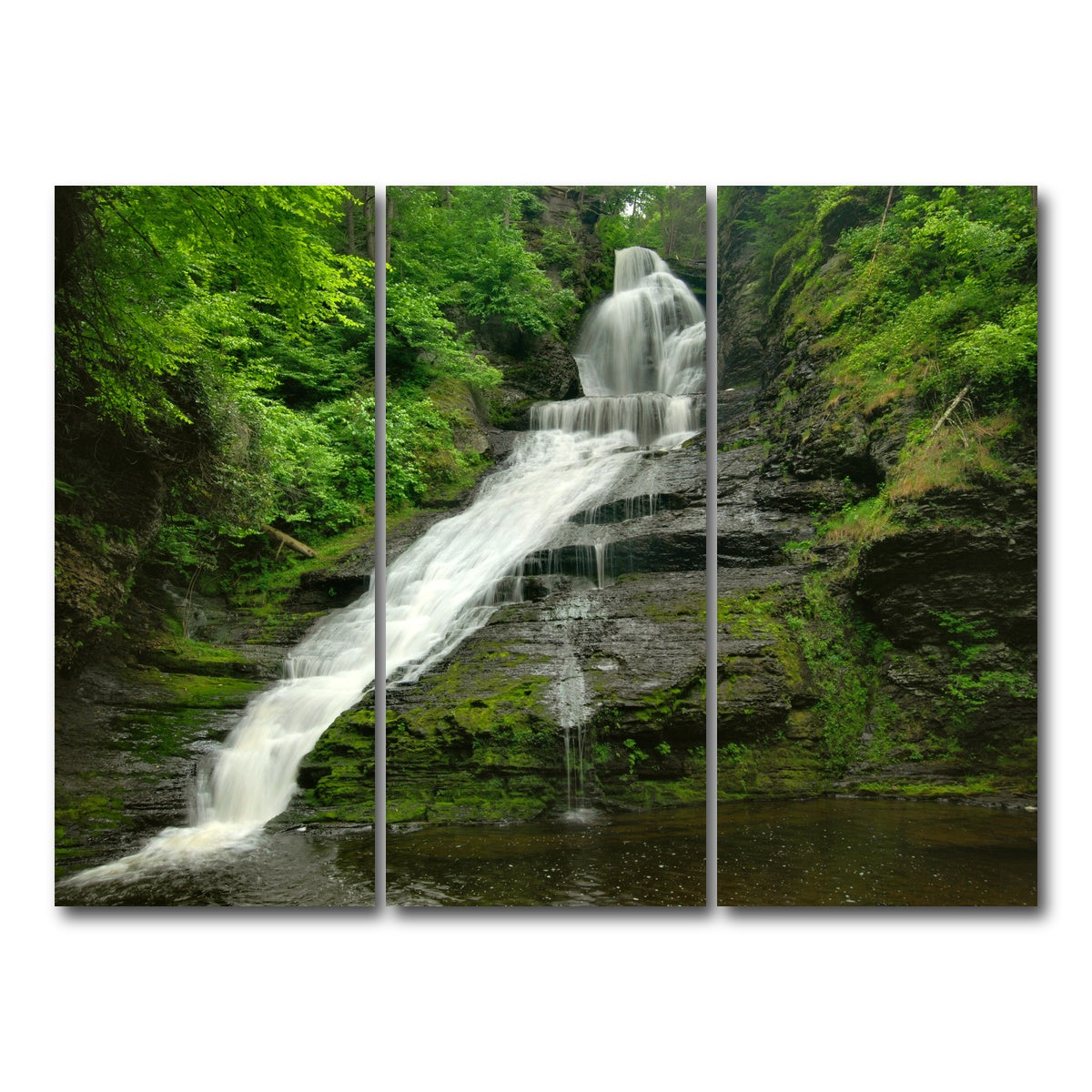 AUTO-MOCKUP WHITE | Dingmans Falls | 3 Piece | Gallery Wrap Canvas | group=8x18