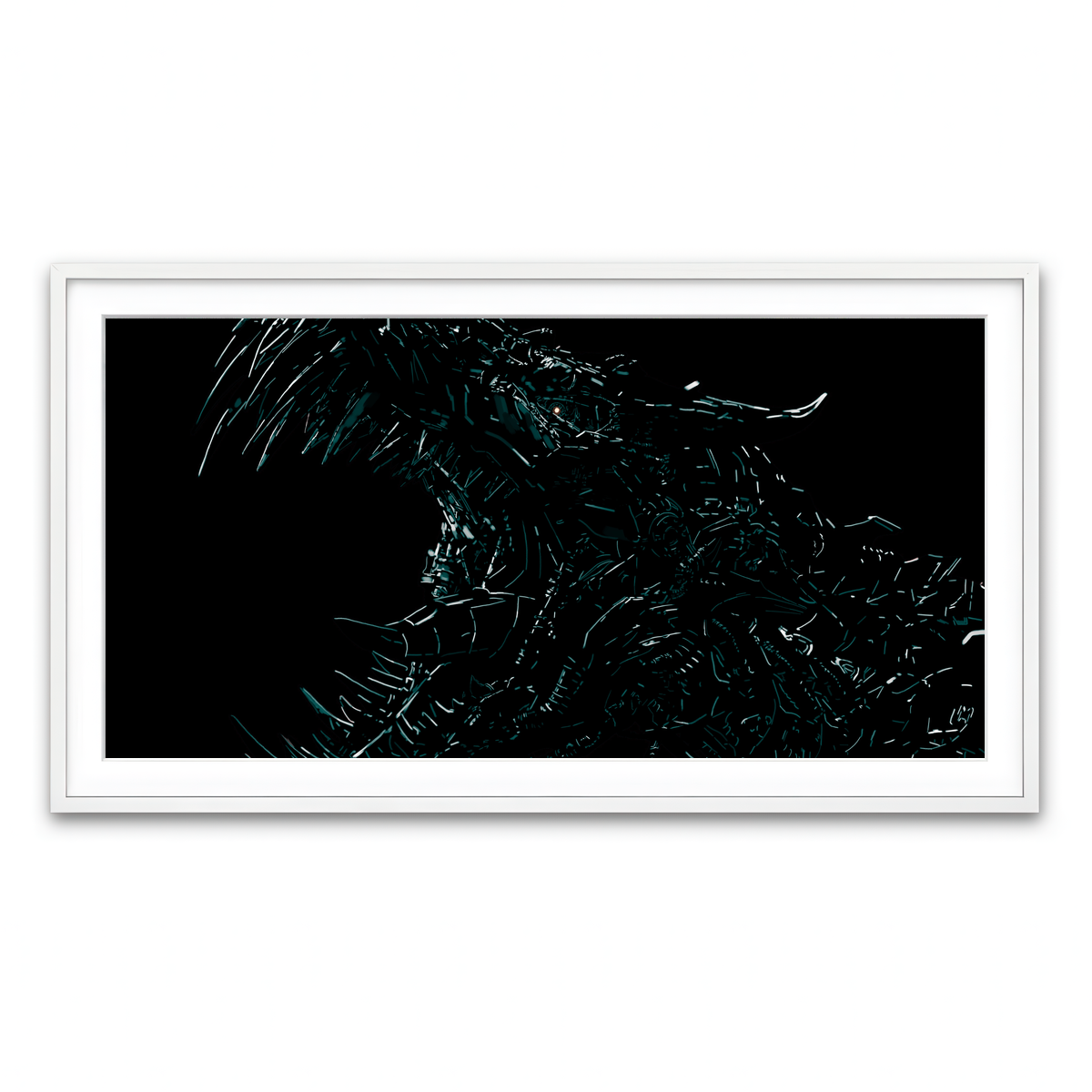 Framed Print 2x1 White