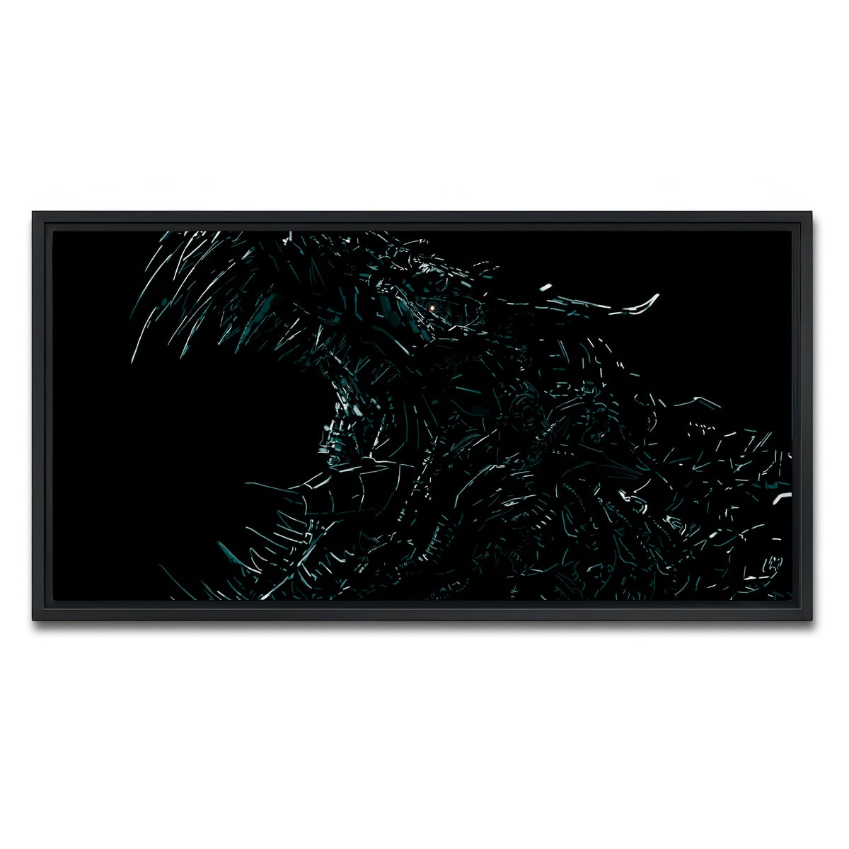 AUTO-MOCKUP WHITE | Dino | 1 Piece | Black Framed Canvas | group=2x1