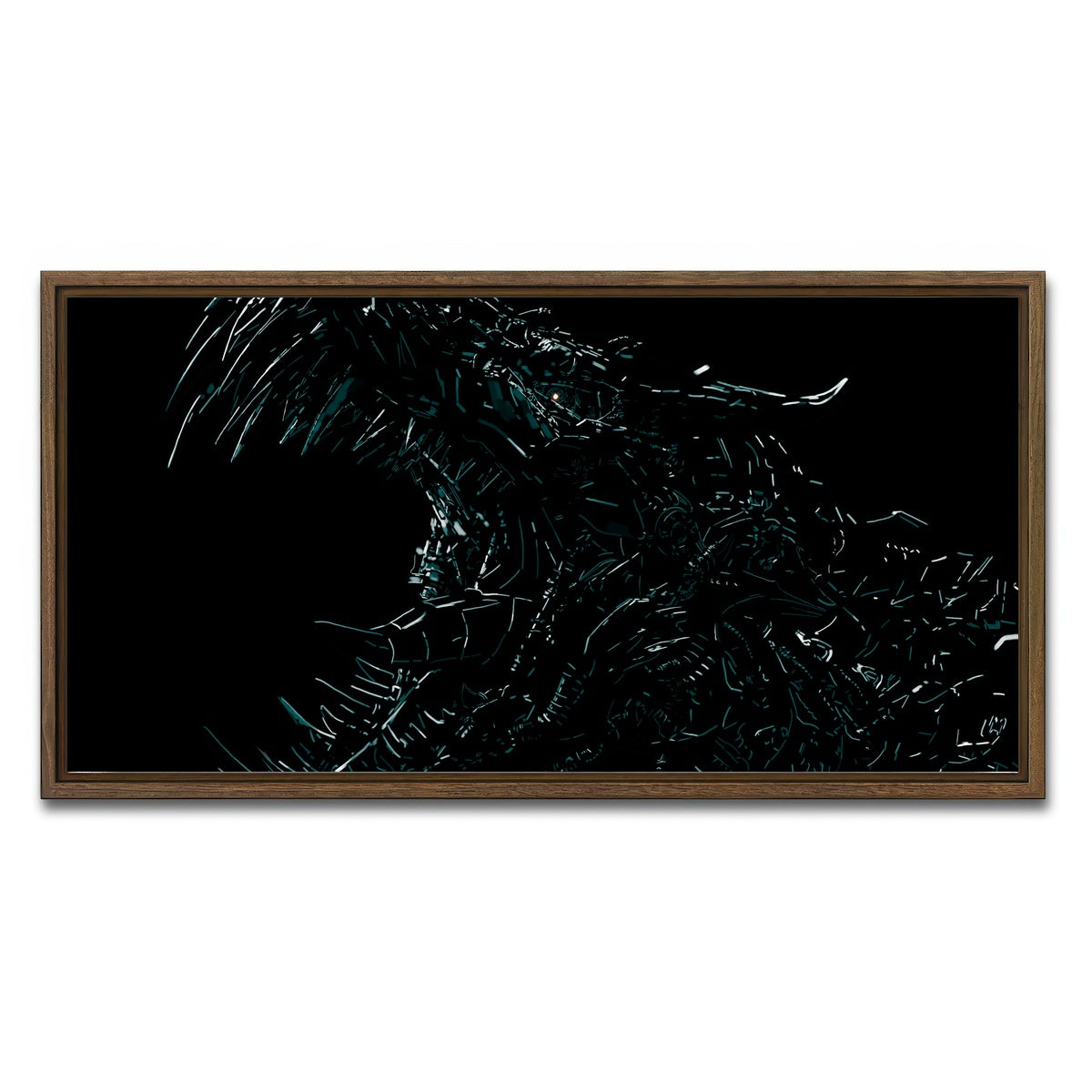 AUTO-MOCKUP WHITE | Dino | 1 Piece | Walnut Framed Canvas | group=2x1