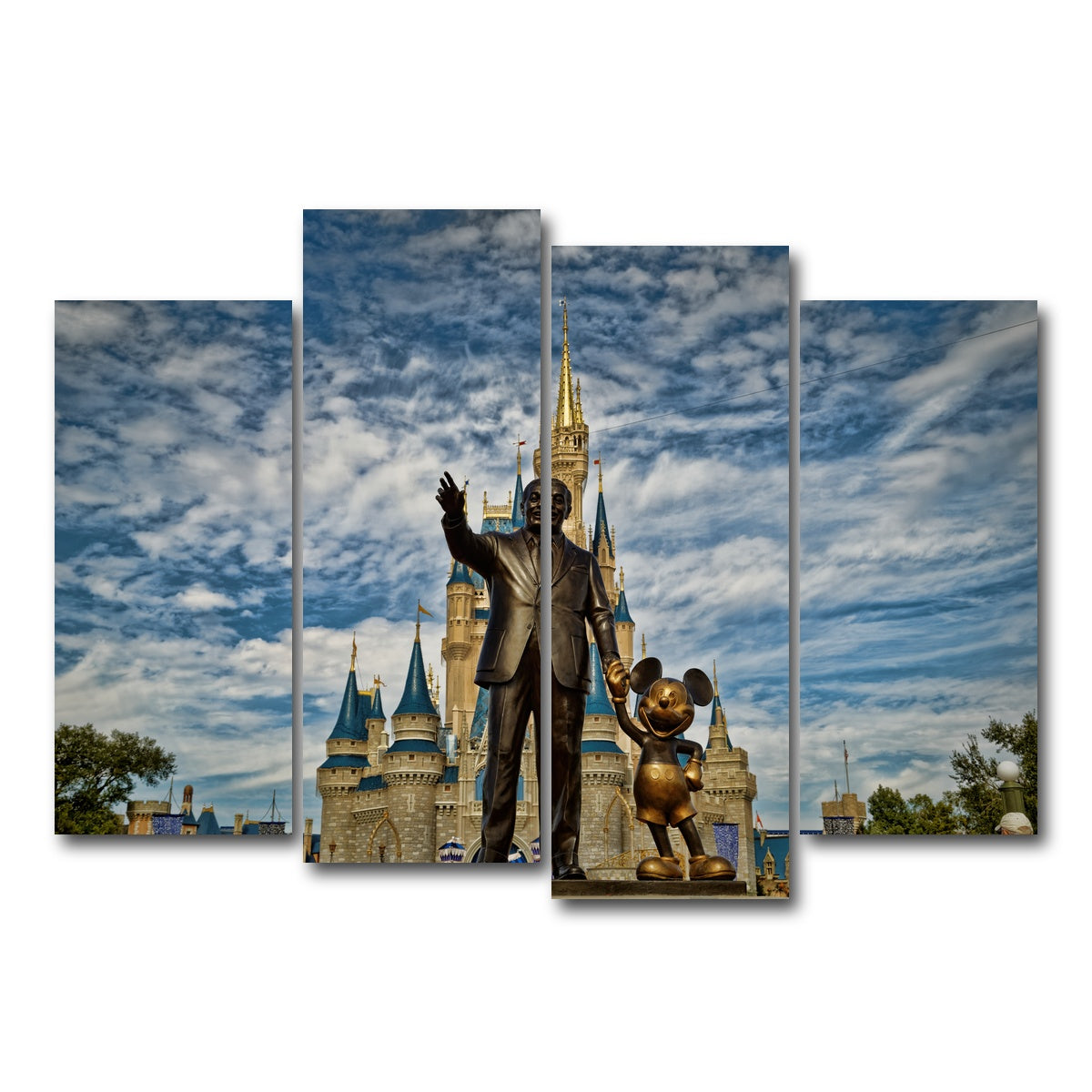 AUTO-MOCKUP WHITE | Disney World's Magic Kingdom | 4 Piece | Gallery Wrap Canvas | group=4_normal