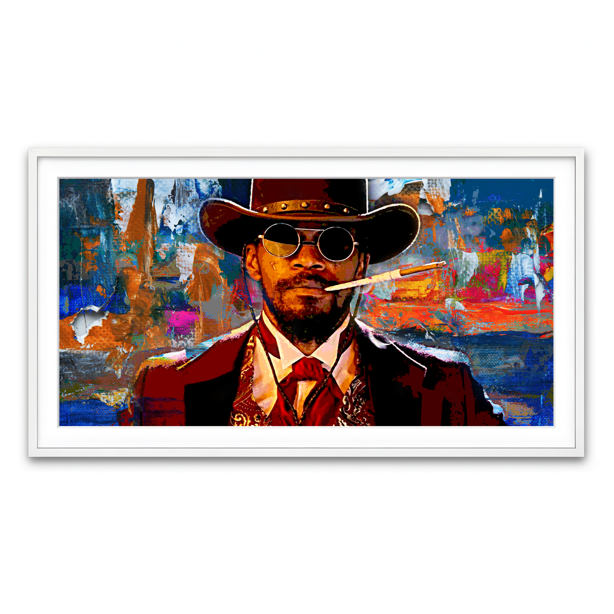 Framed Print 2x1 White