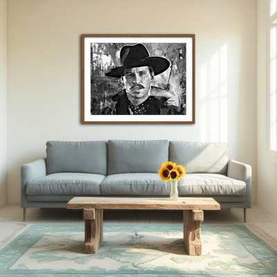AUTO-MOCKUP ROOM | Doc Holliday Grayscale Wall Art