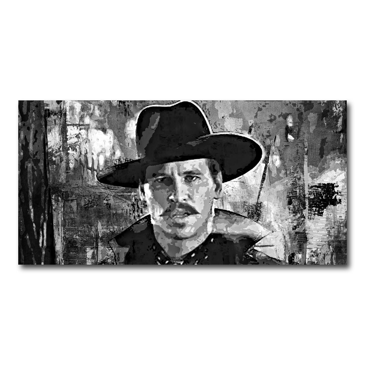AUTO-MOCKUP WHITE | Doc Holliday Grayscale | 1 Piece | Gallery Wrap Canvas | group=2x1