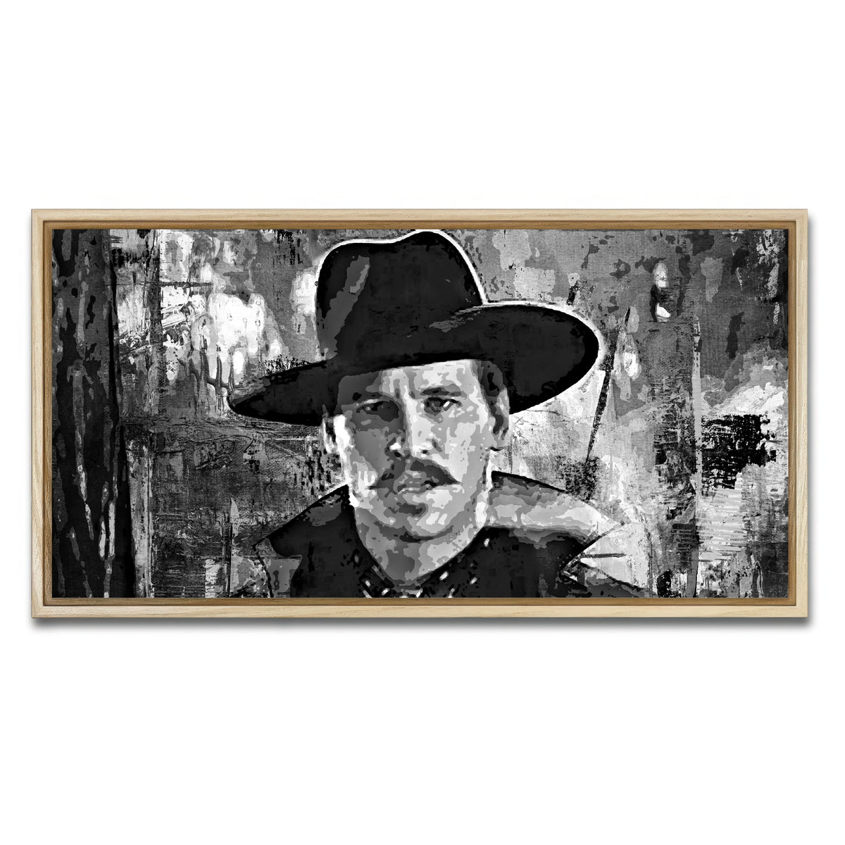 AUTO-MOCKUP WHITE | Doc Holliday Grayscale | 1 Piece | Natural Framed Canvas | group=2x1