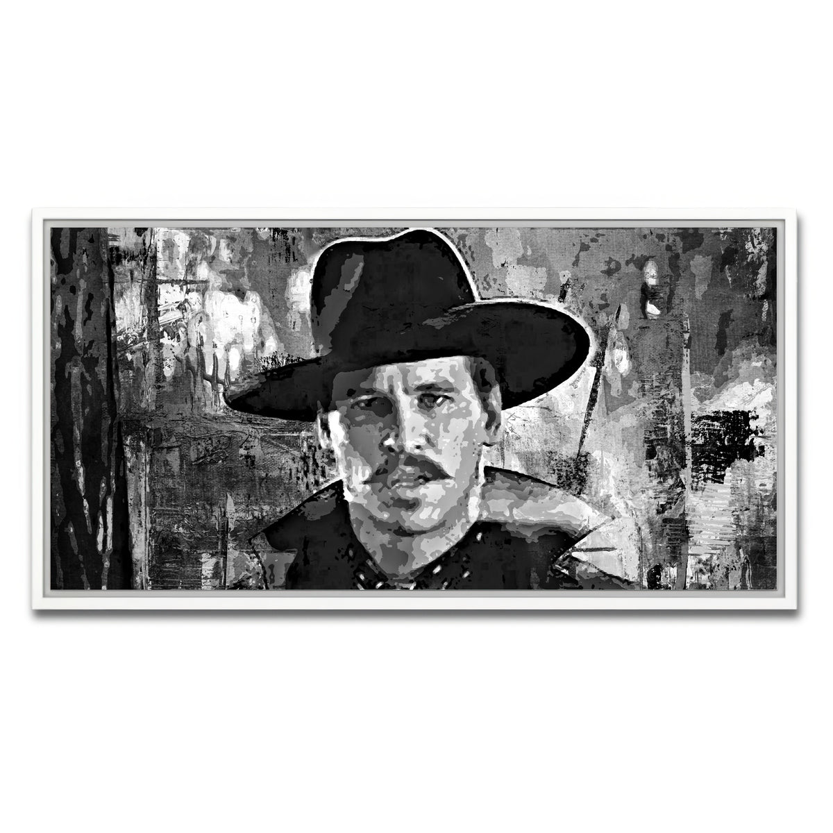 AUTO-MOCKUP WHITE | Doc Holliday Grayscale | 1 Piece | White Framed Canvas | group=2x1