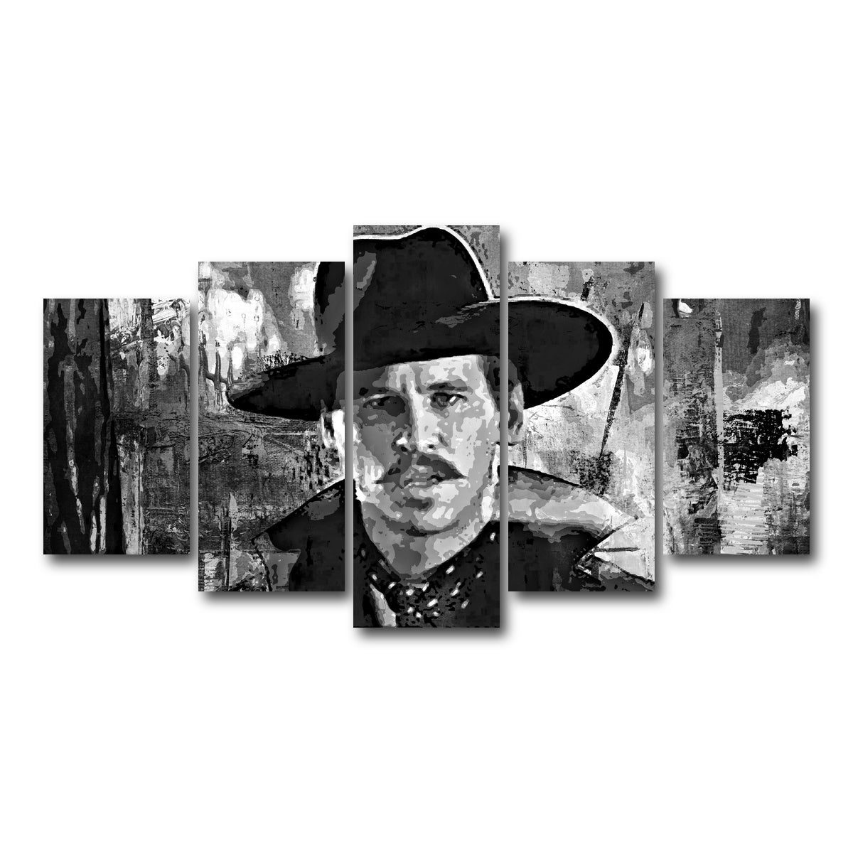 AUTO-MOCKUP WHITE | Doc Holliday Grayscale | 5 Piece | Gallery Wrap Canvas | group=5_normal