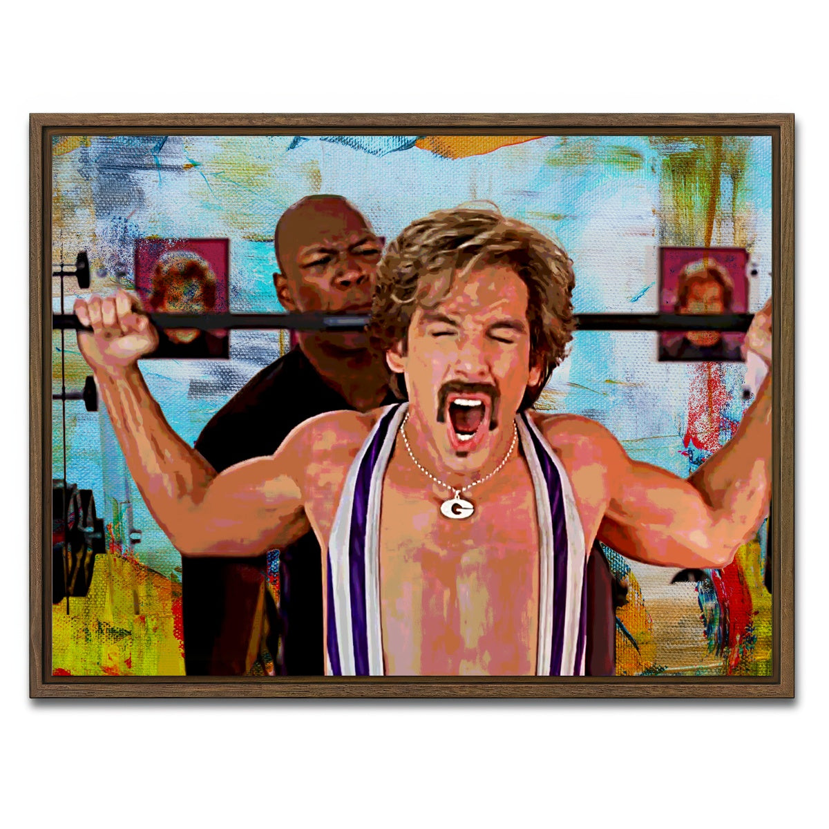 AUTO-MOCKUP WHITE | Dodgeball White Goodman | 1 Piece | Walnut Framed Canvas | group=4x3
