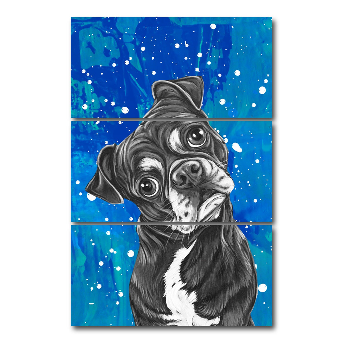 AUTO-MOCKUP WHITE | Dog canvas art | 3 Piece | Gallery Wrap Canvas | group=12x24_stacked