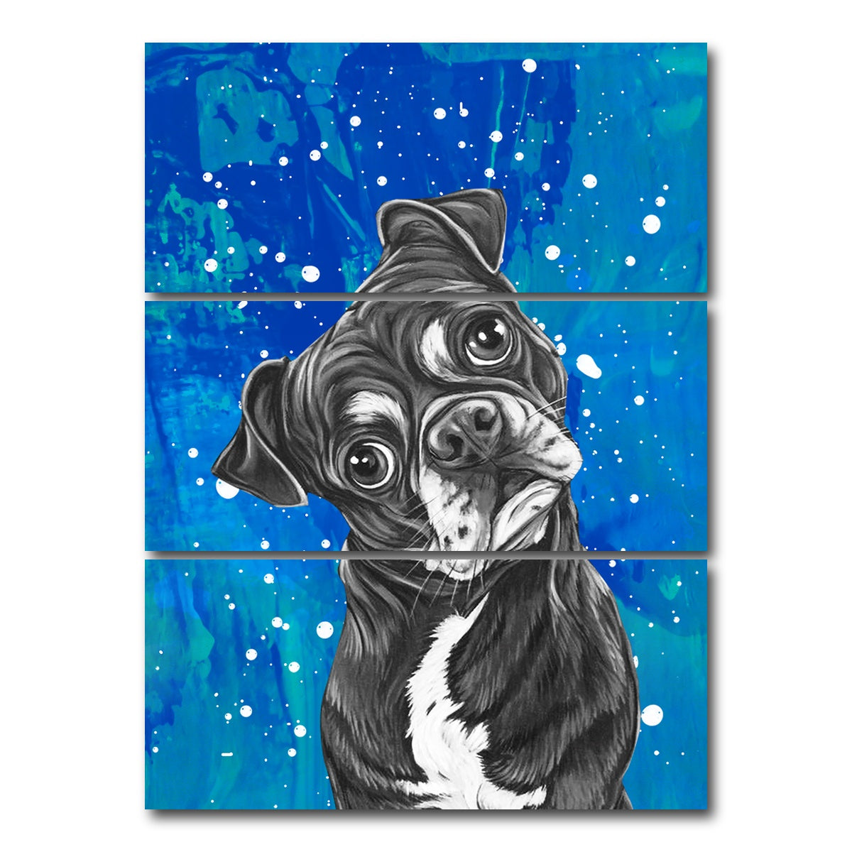 AUTO-MOCKUP WHITE | Dog canvas art | 3 Piece | Gallery Wrap Canvas | group=8x18_stacked