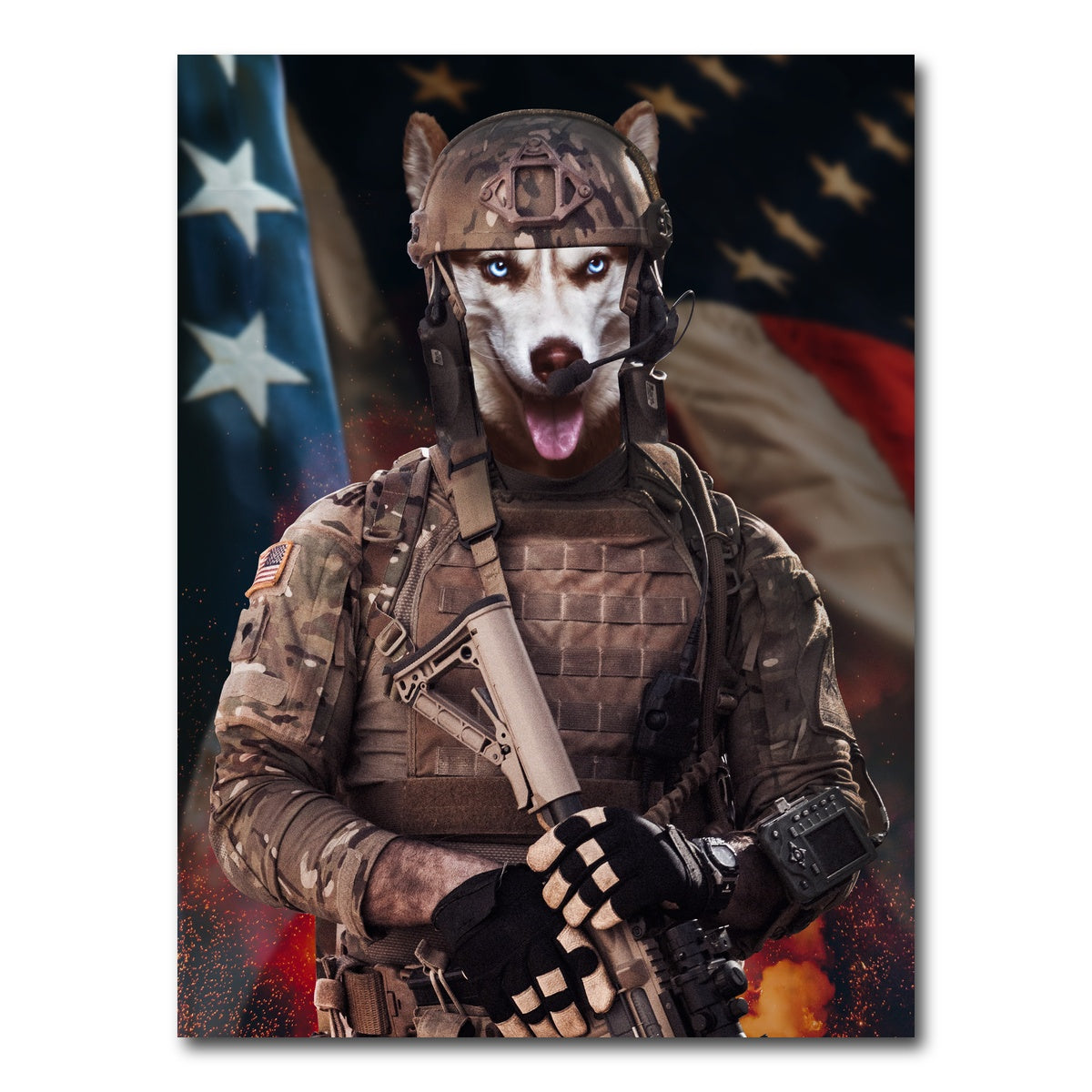 AUTO-MOCKUP WHITE | Doggy Soldier | 1 Piece | Gallery Wrap Canvas | group=3x4