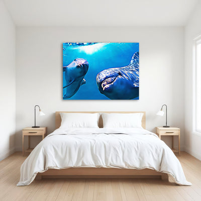 AUTO-MOCKUP ROOM | Dolphin & Calf Wall Art