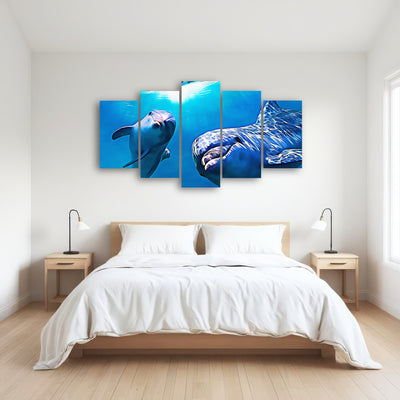 AUTO-MOCKUP ROOM | Dolphin & Calf Wall Art