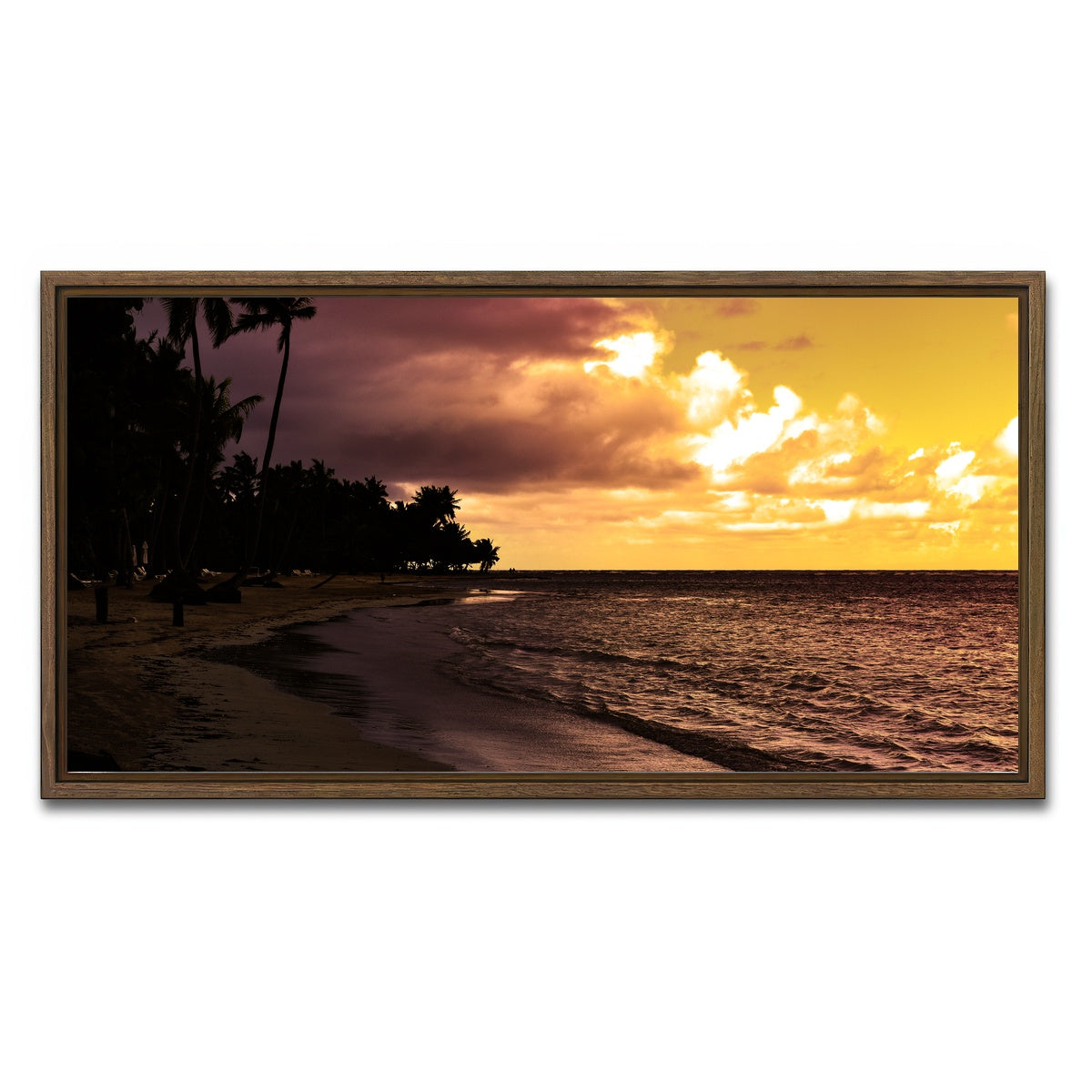AUTO-MOCKUP WHITE | Dominican Sunset 1 | 1 Piece | Walnut Framed Canvas | group=2x1