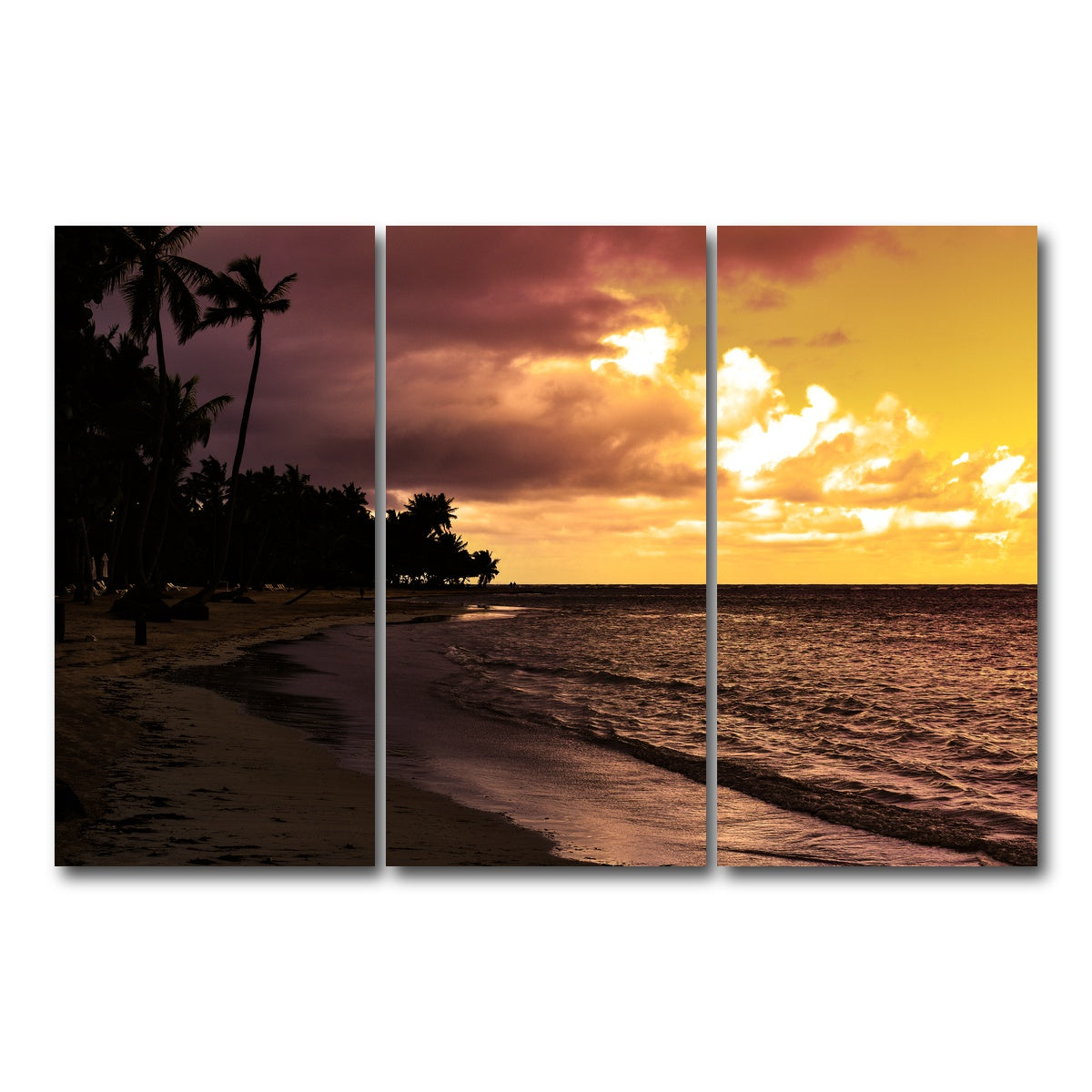 AUTO-MOCKUP WHITE | Dominican Sunset 1 | 3 Piece | Gallery Wrap Canvas | group=12x24