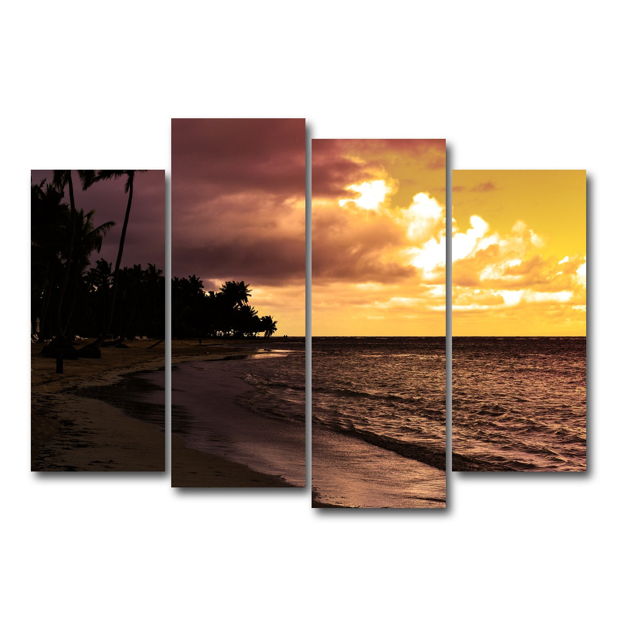 AUTO-MOCKUP WHITE | Dominican Sunset 1 | 4 Piece | Gallery Wrap Canvas | group=4_normal