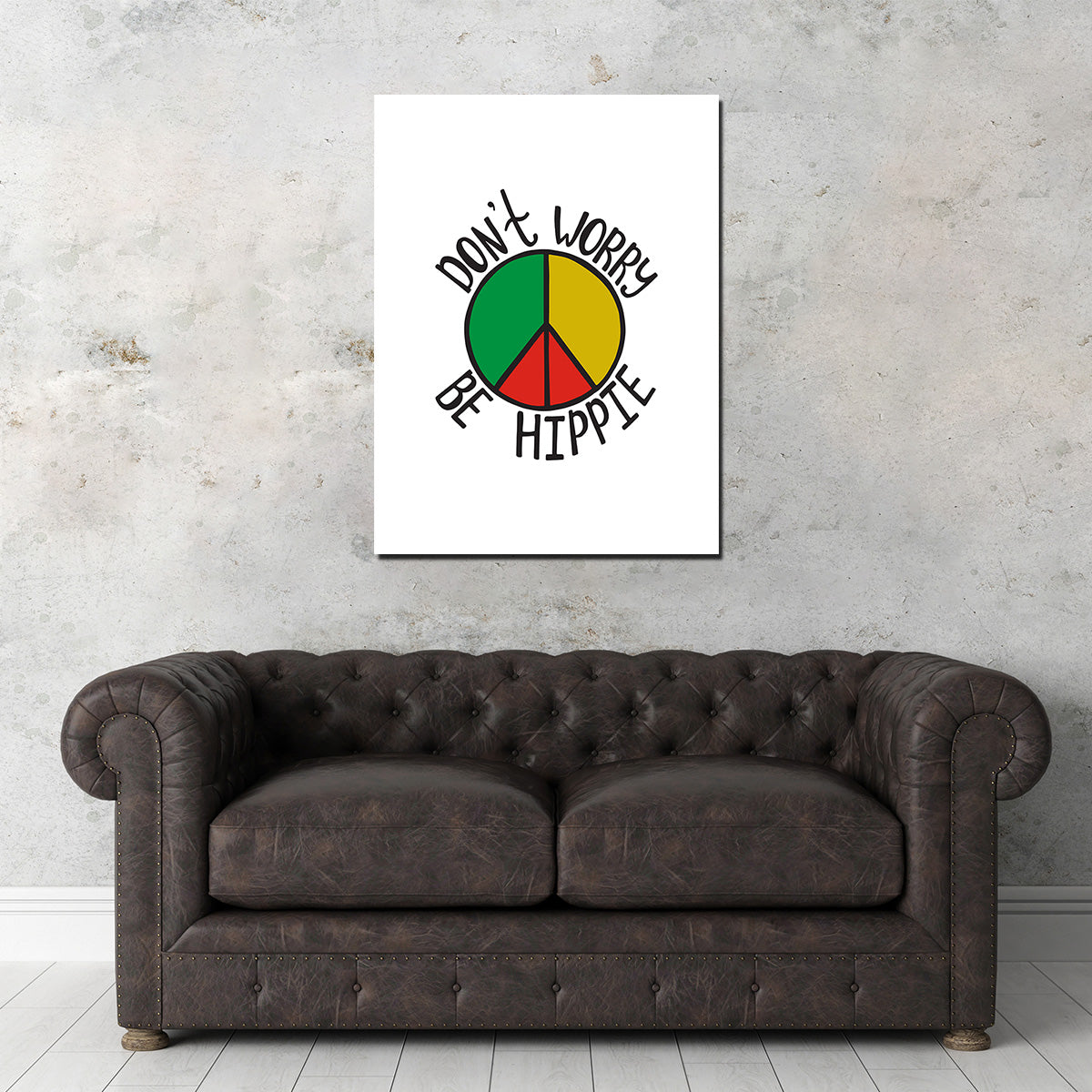 Don't Worry Be Hippie Wall Art