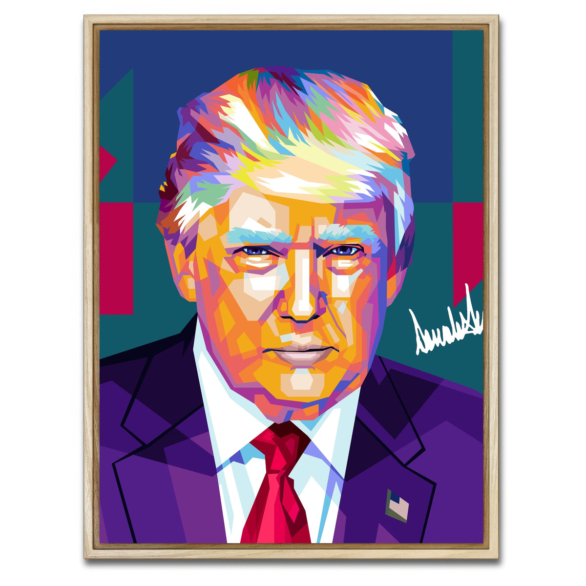 AUTO-MOCKUP WHITE | Donald Trump | 1 Piece | Natural Framed Canvas | group=3x4