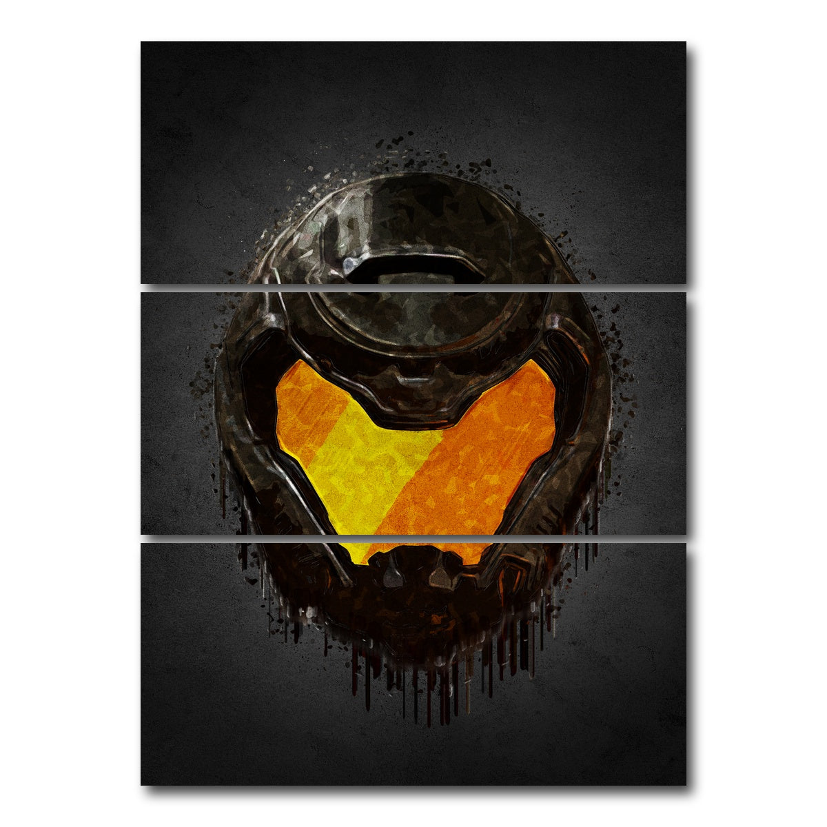 AUTO-MOCKUP WHITE | Doom Portrait | 3 Piece | Gallery Wrap Canvas | group=8x18_stacked