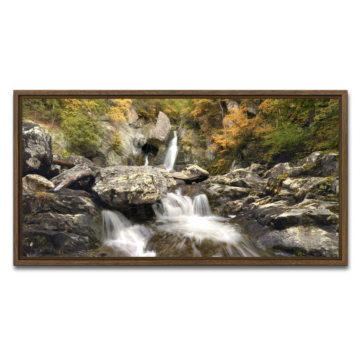 AUTO-MOCKUP WHITE | Down Stream | 1 Piece | Walnut Framed Canvas | group=2x1