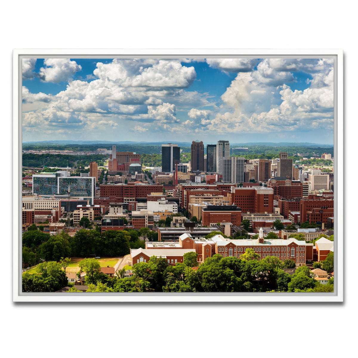 AUTO-MOCKUP WHITE | Downtown Birmingham | 1 Piece | White Framed Canvas | group=4x3